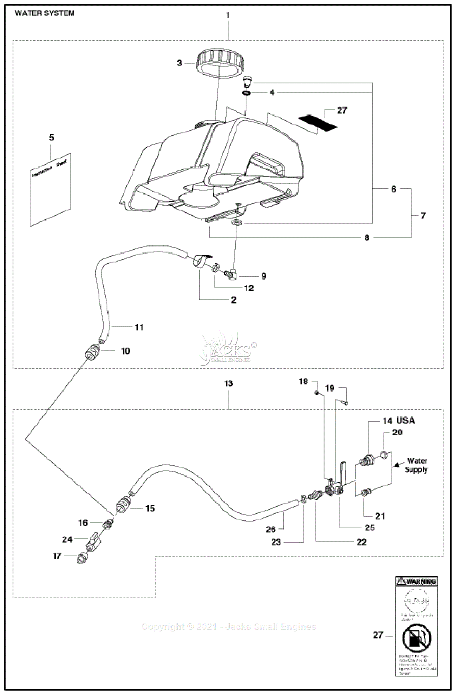 Water Tank Assembly for FS413 & FS500 Saws