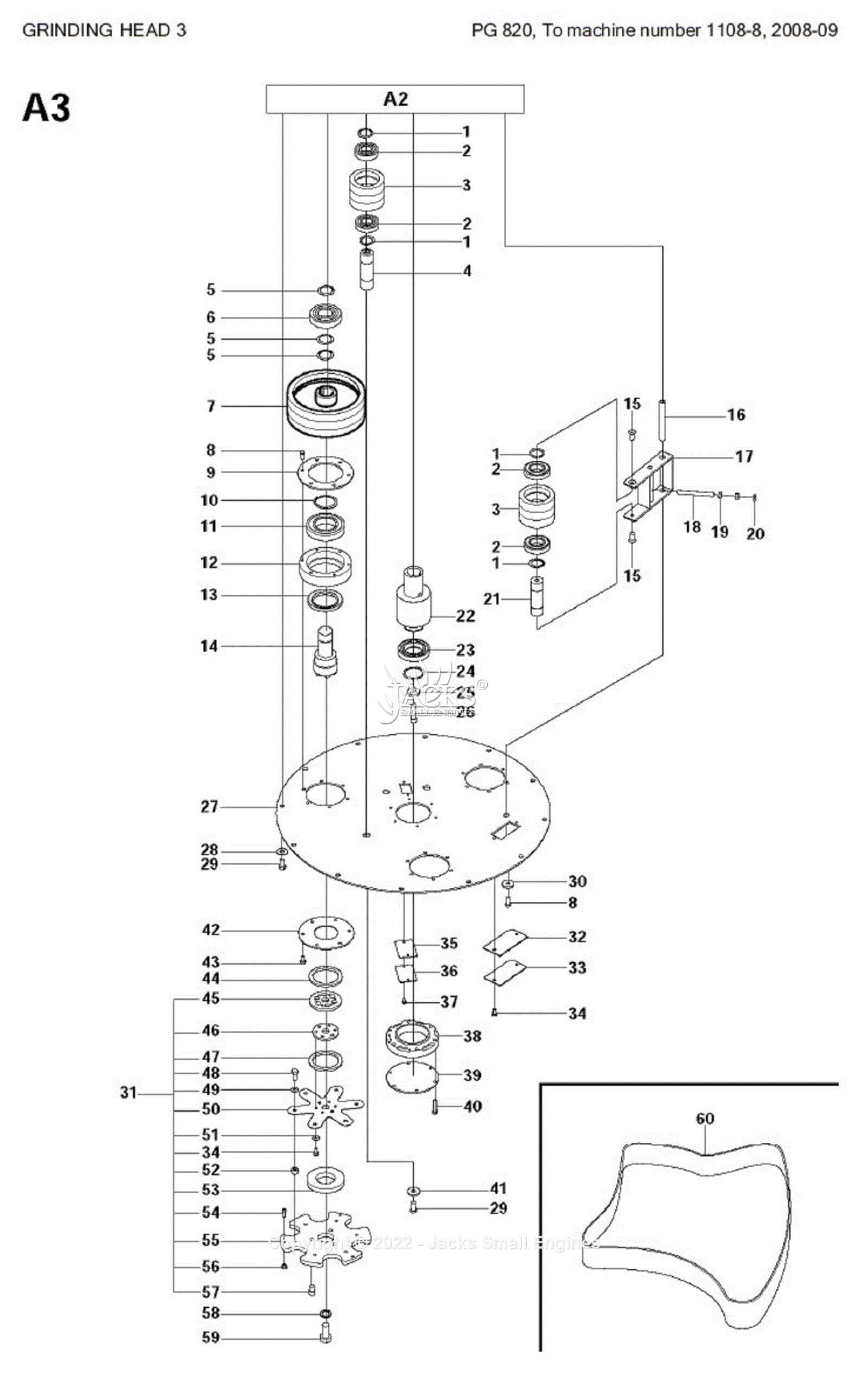 Husqvarna Machine Number 1108-8 (2008-09) Parts Diagram for Grinding ...