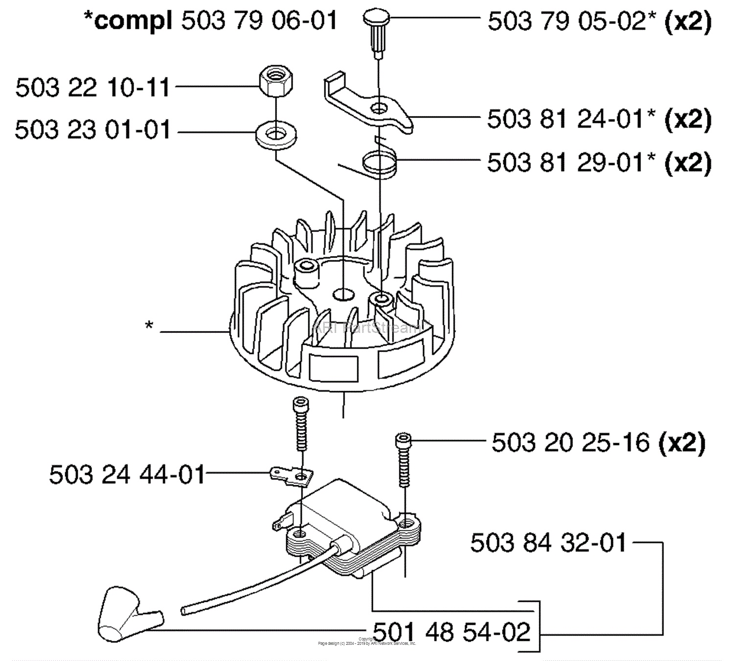 Husqvarna 225 H75 (2002-06) Parts Diagram For Ignition   Flywheel