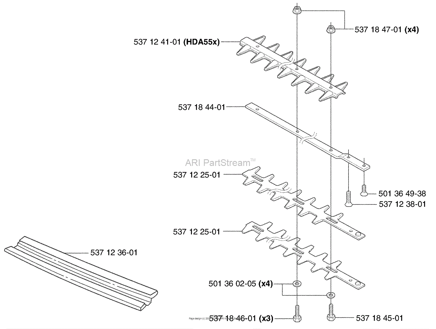 Husqvarna 325 HDA 55 X-Series (2003-01) Parts Diagram for Cutter Bars