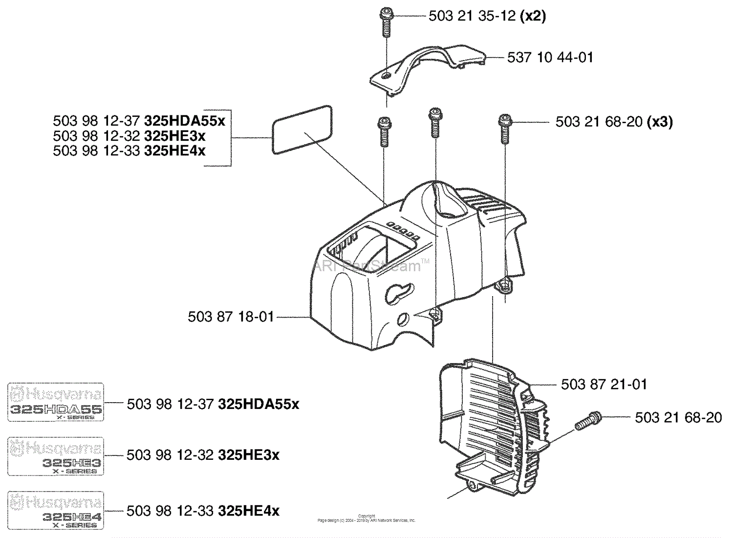 Husqvarna 325 HE 4 X-Series (2003-01) Parts Diagram for Covers