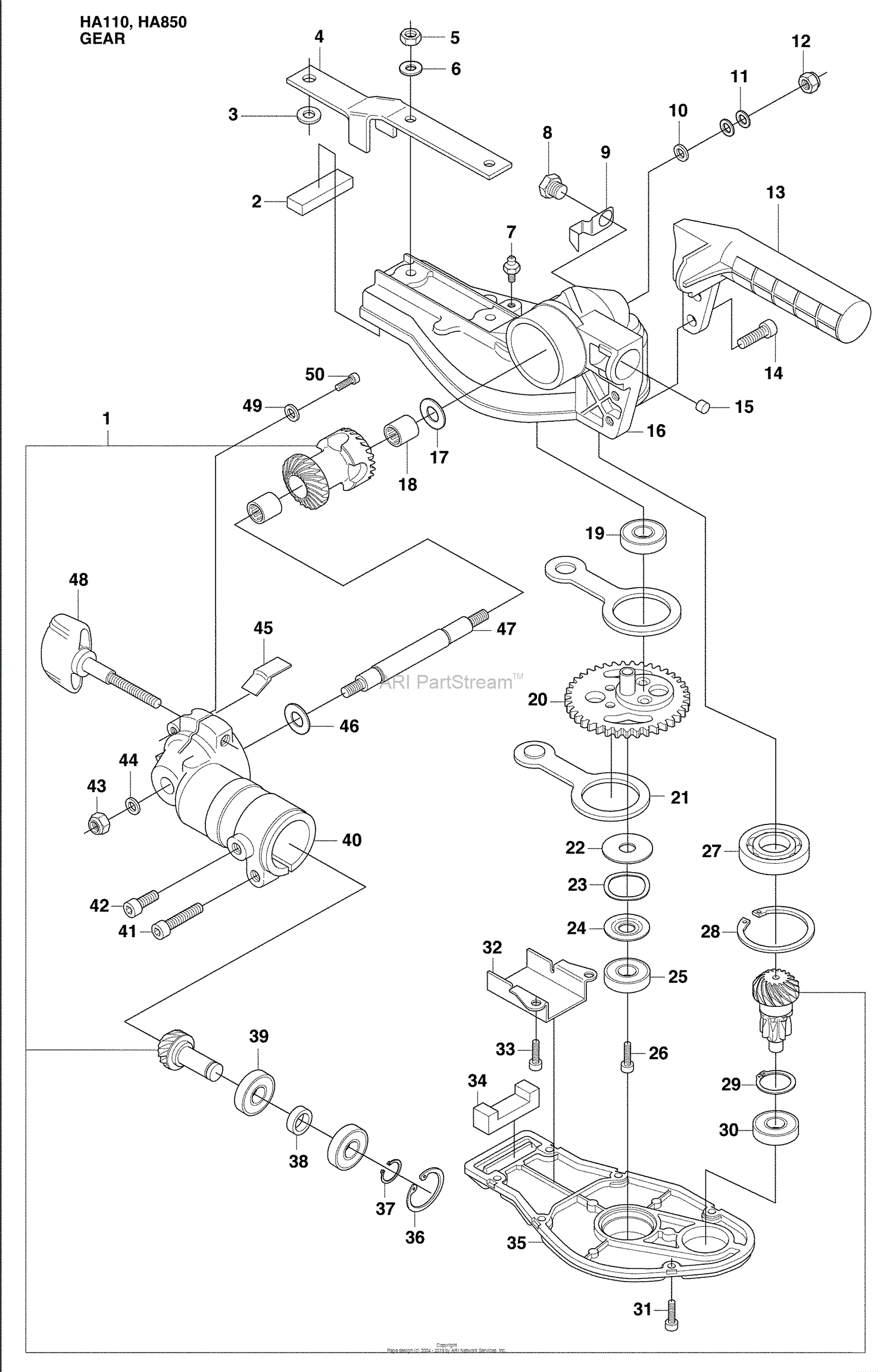 Husqvarna HA 110 (2009-04) Parts Diagram for Gear