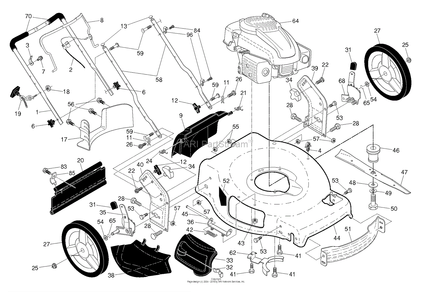 Husqvarna HU600F - 376972 (2011-03) Parts Diagram for FRAME ENGINE