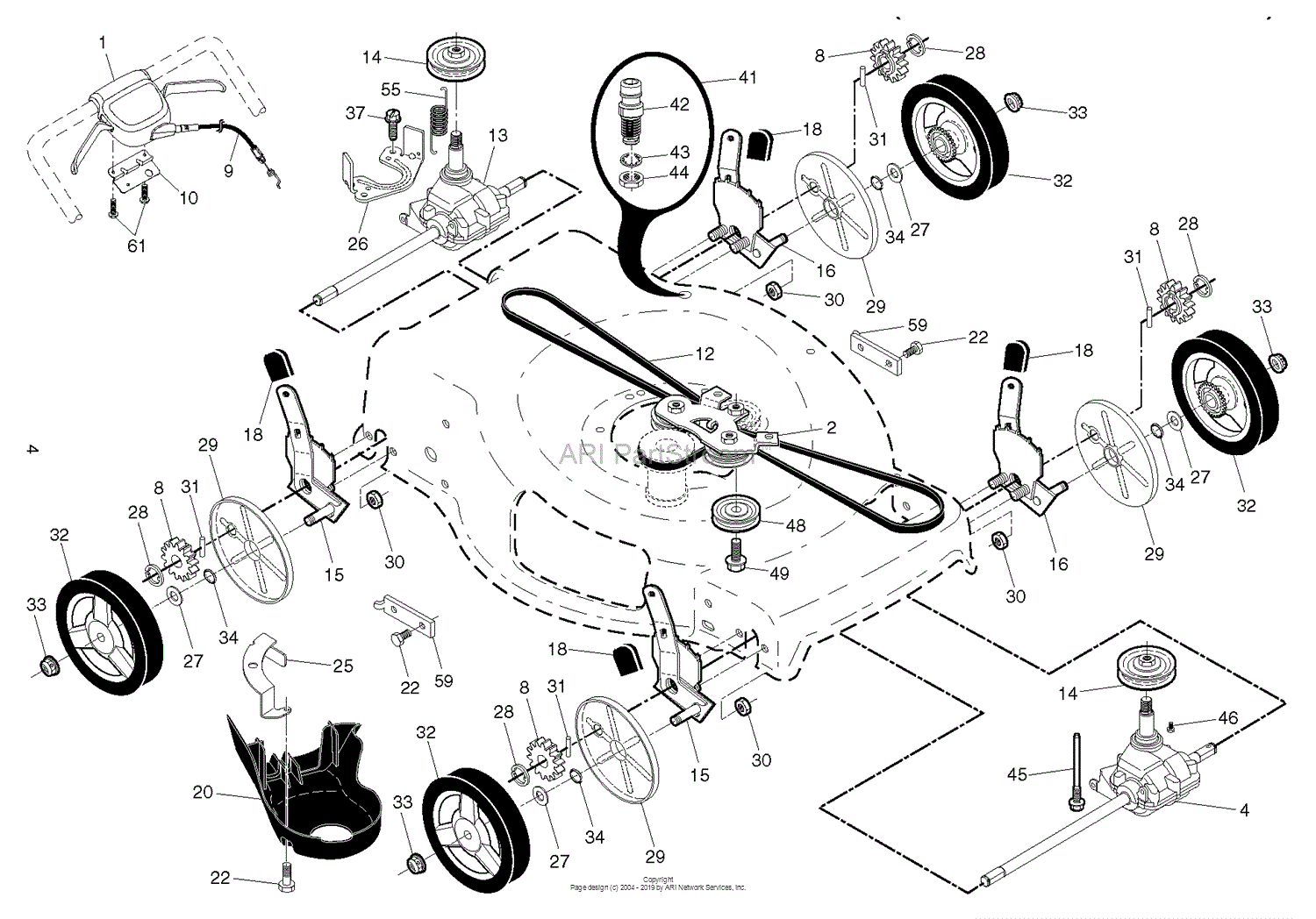 Husqvarna LC 356AWD - 96141029204 (2016-07) Parts Diagram for DRIVE