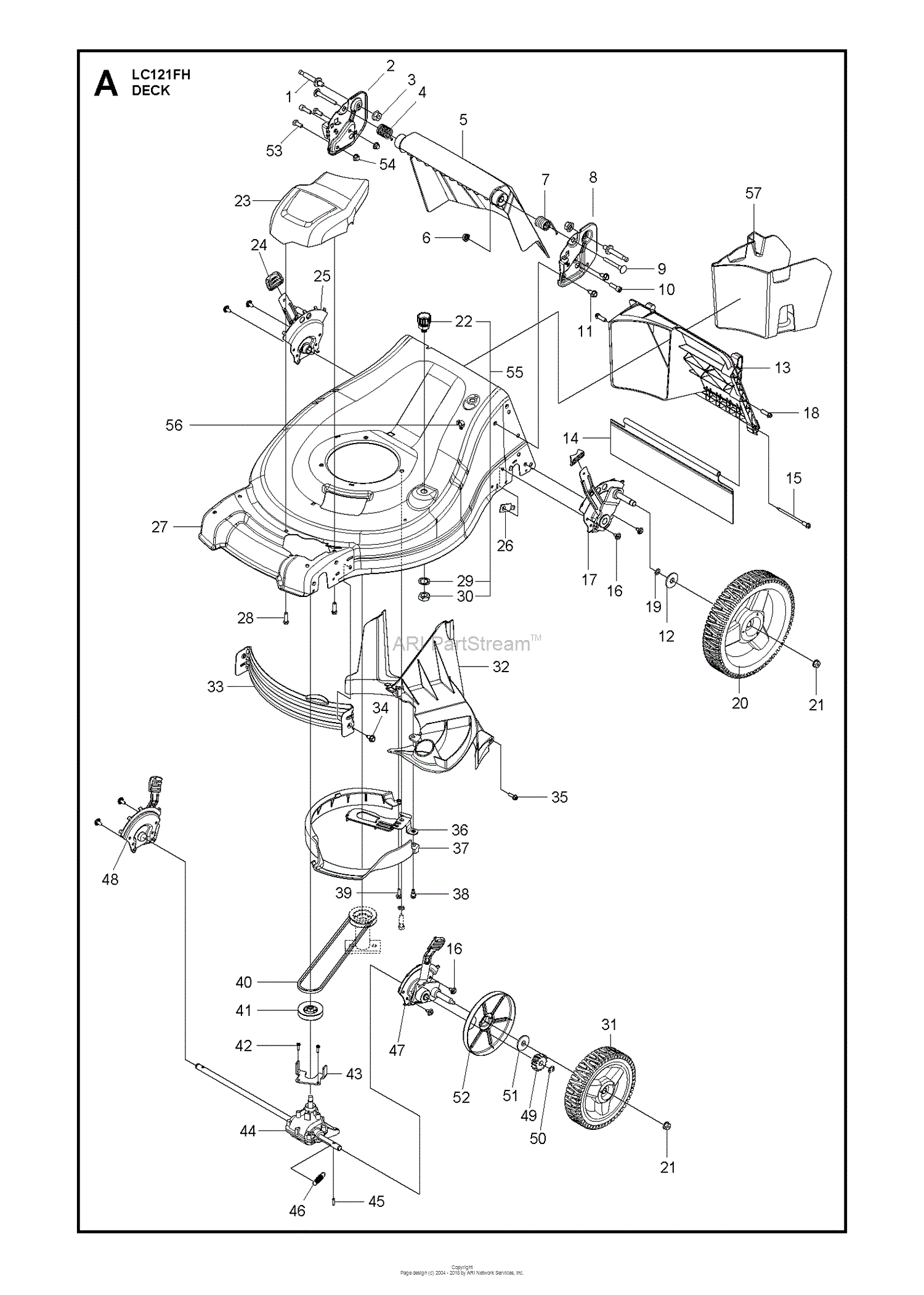Husqvarna Lc121fh 96148006100 2017 10 Parts Diagram For Mower Deck