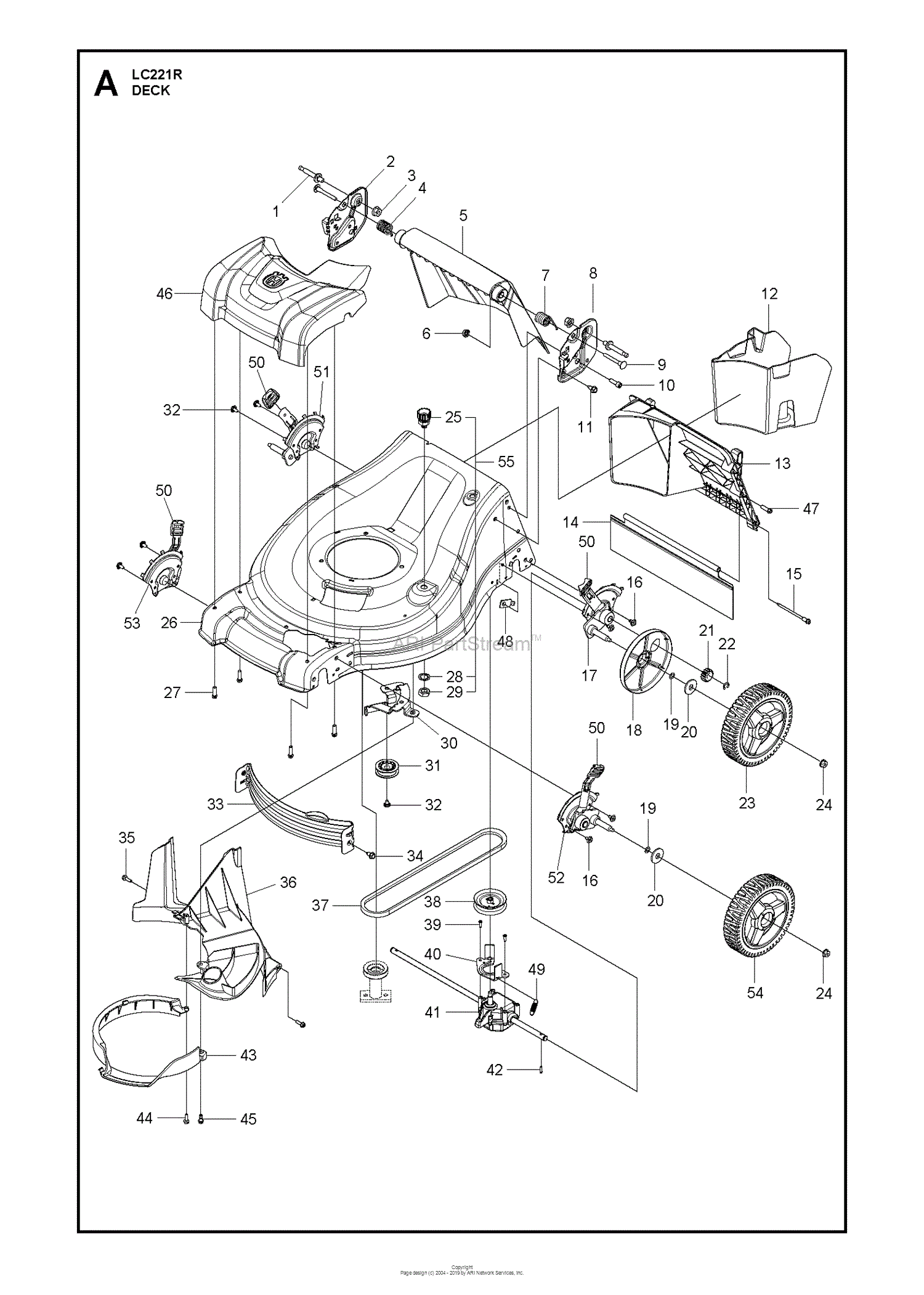 Husqvarna LC221R - 96145003300 (2016-09) Parts Diagram for MOWER DECK