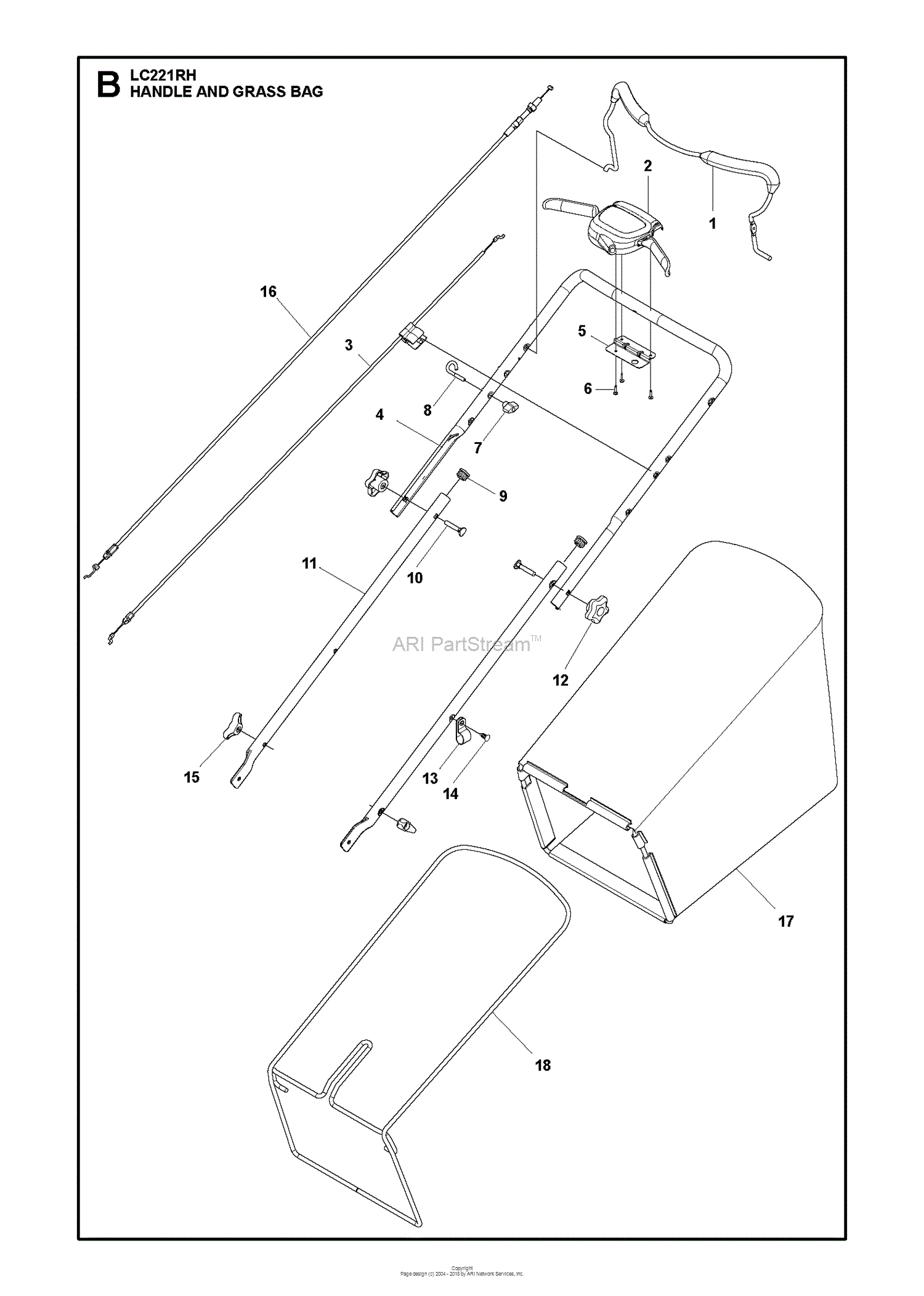 Husqvarna LC221RH - 96143013000 (2016-10) Parts Diagram for HANDLE
