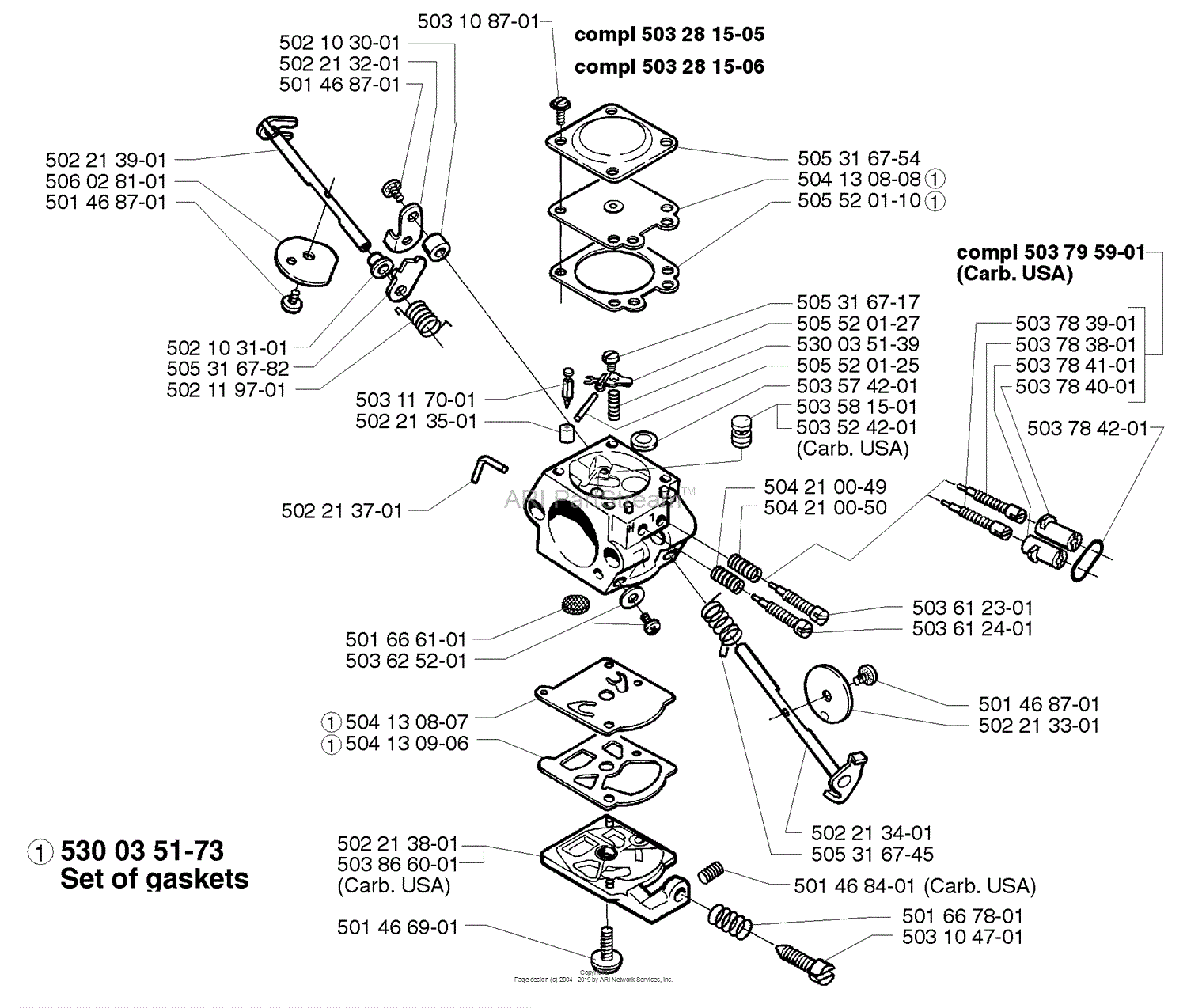 Husqvarna 225 RJ (1996-06) Parts Diagram for Carburetor Parts