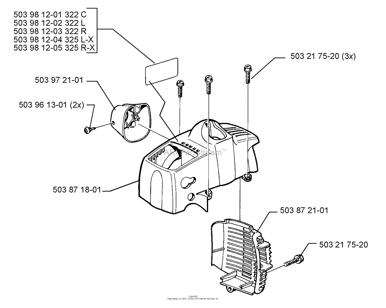 Husqvarna 322 C (1999-03) Parts Diagram for Housing Assembly