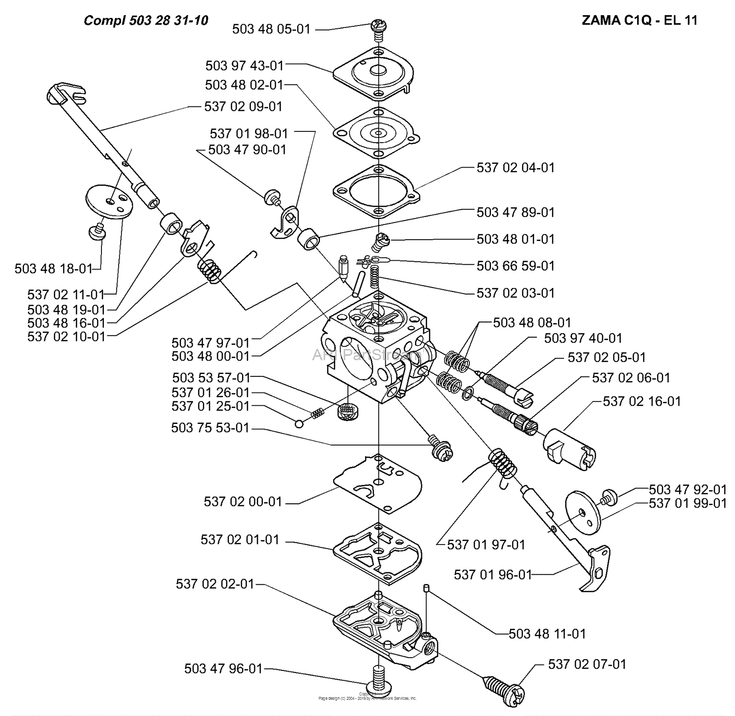 Husqvarna 325 LX (2000-01) Parts Diagram for Carburetor