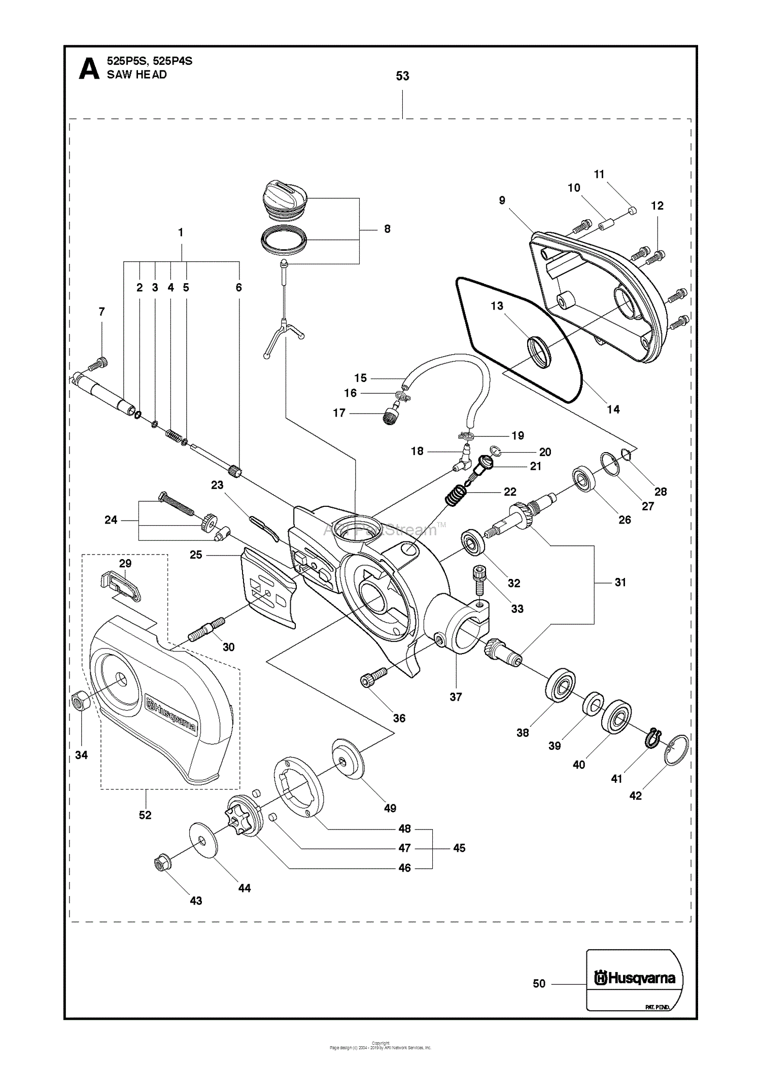Husqvarna 525 P4s Parts Diagram For Saw Head