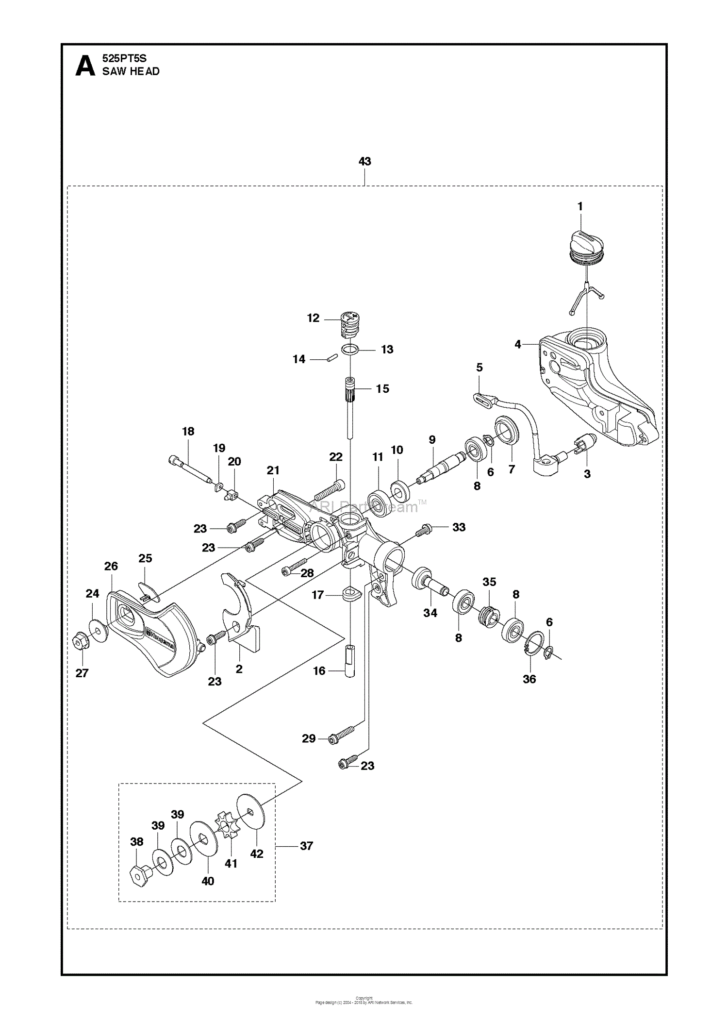 Husqvarna 525 Pt5s Parts Diagram For Saw Head
