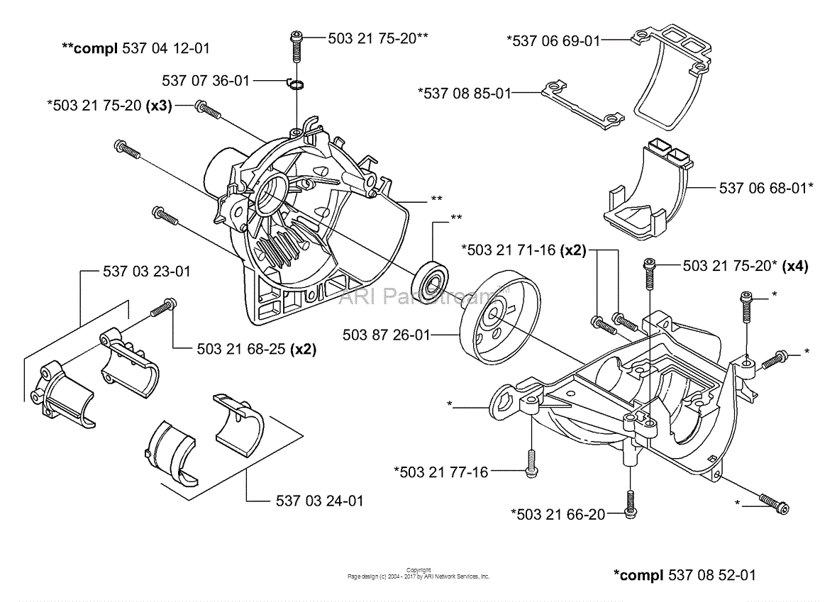 Husqvarna 326 P4 X-series (2001-09) Parts Diagram For Crankcase