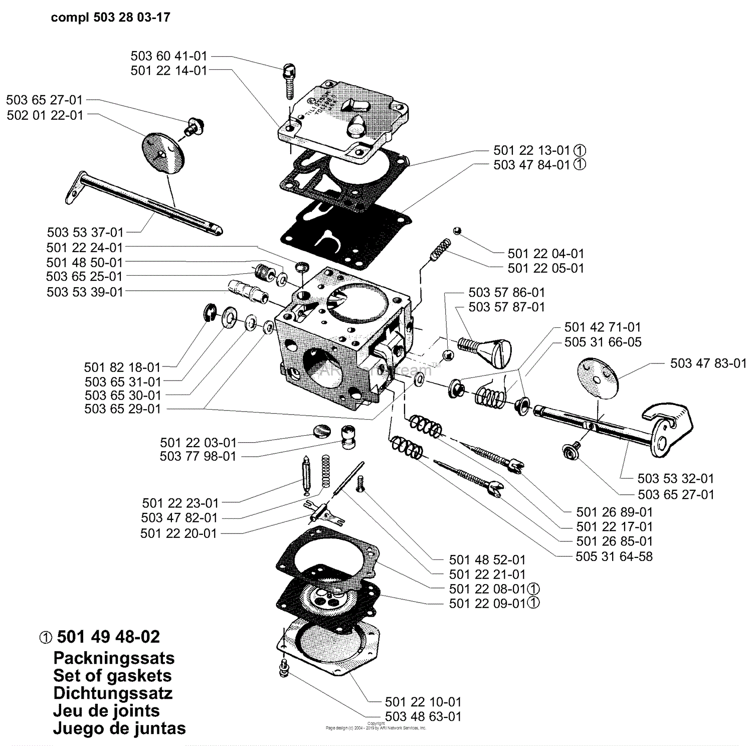 Husqvarna 272 K (1997-01) Parts Diagram for Carburetor Assembly