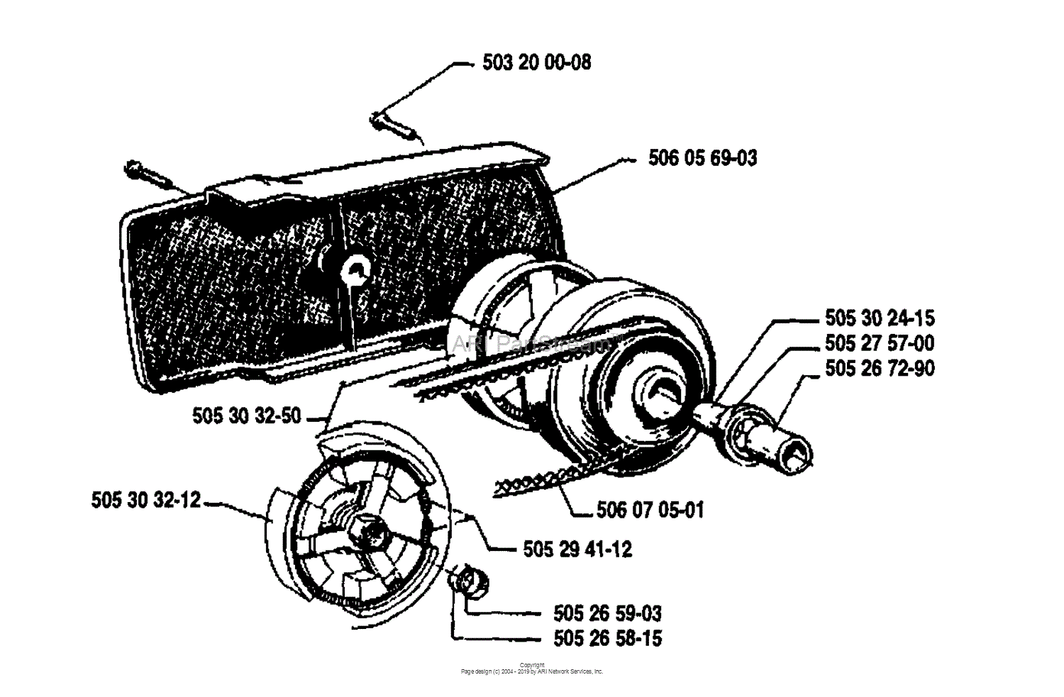 Husqvarna K 185 (198701) Parts Diagram for Drive Belt Assembly