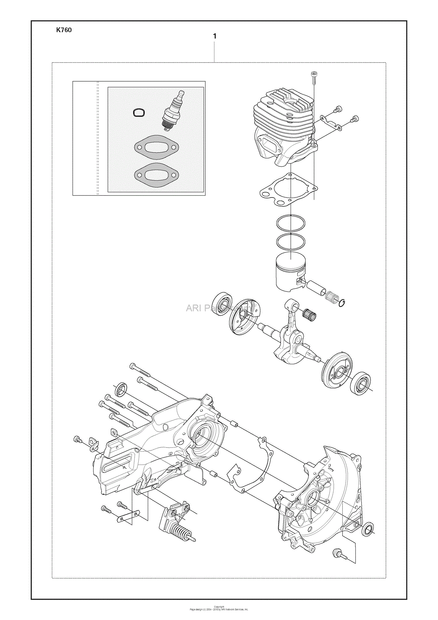 Husqvarna K 760 (200912) Parts Diagram for Longblock