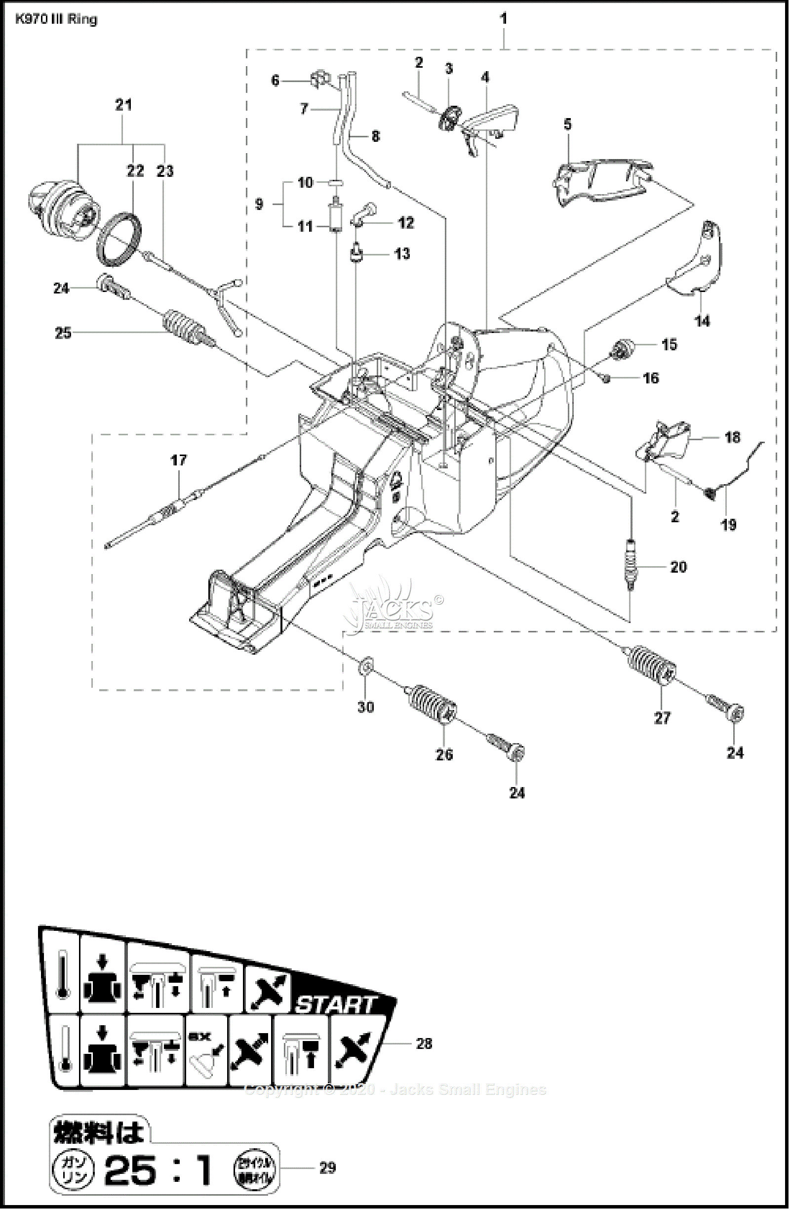 Husqvarna K 970 III Ring (201703) Parts Diagram for Fuel Tank