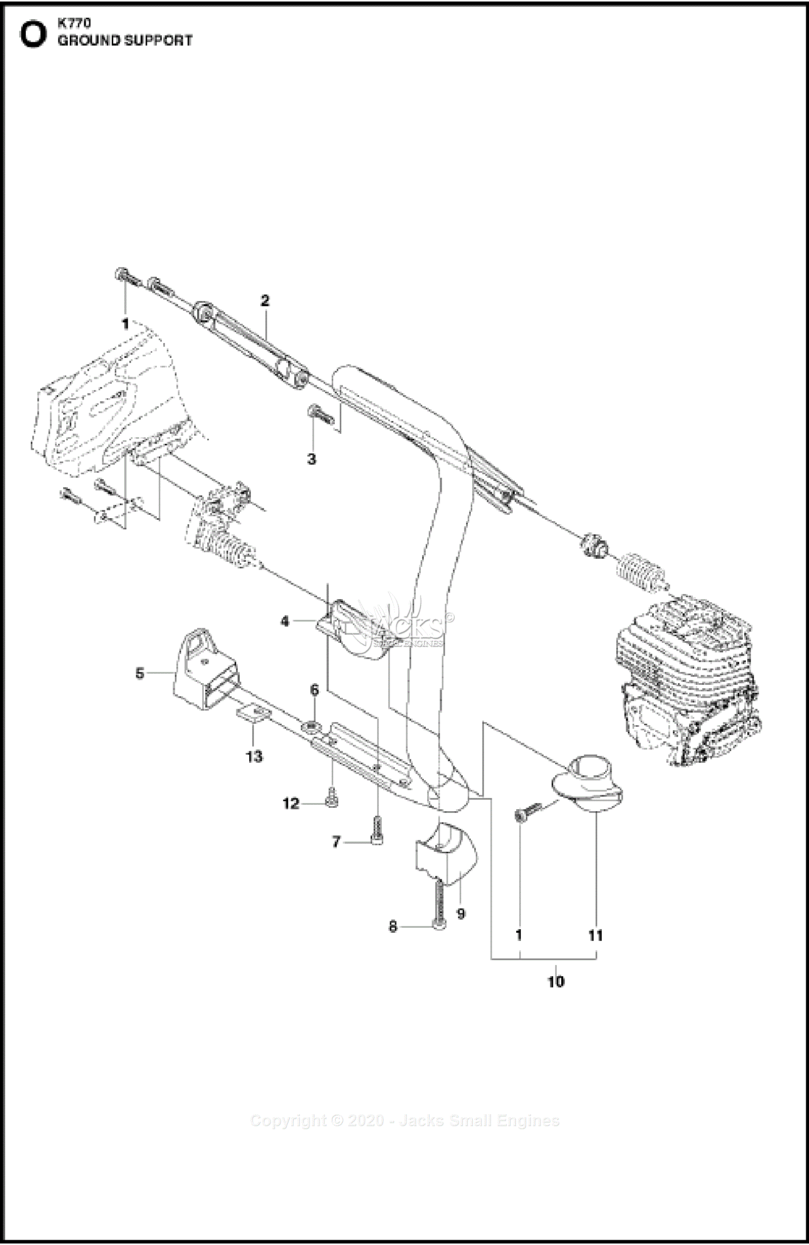 Husqvarna K 770 SmartGuard (2020-04) Parts Diagram for Ground Support