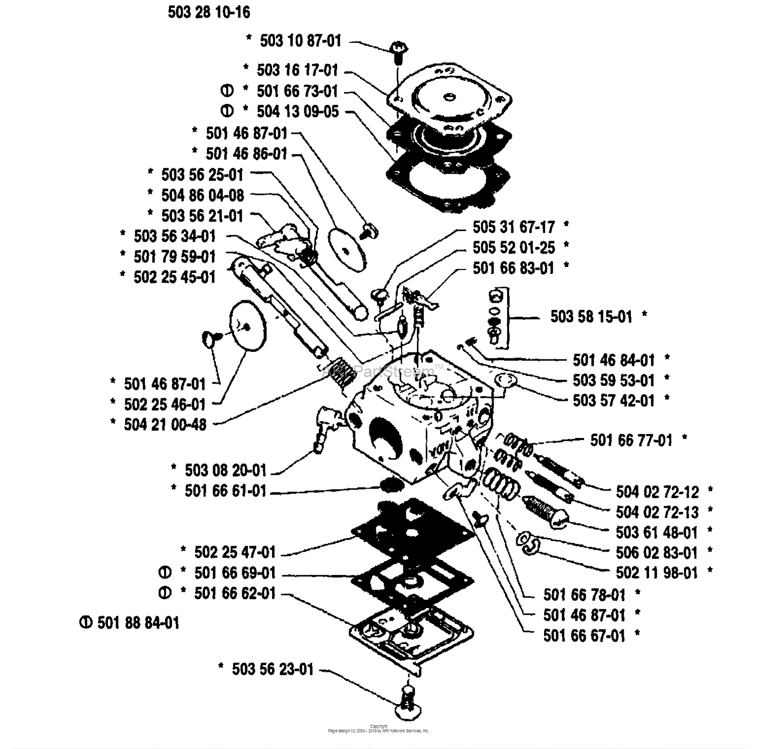 Husqvarna PS 50 (1991-12) Parts Diagram for Carburetor Parts