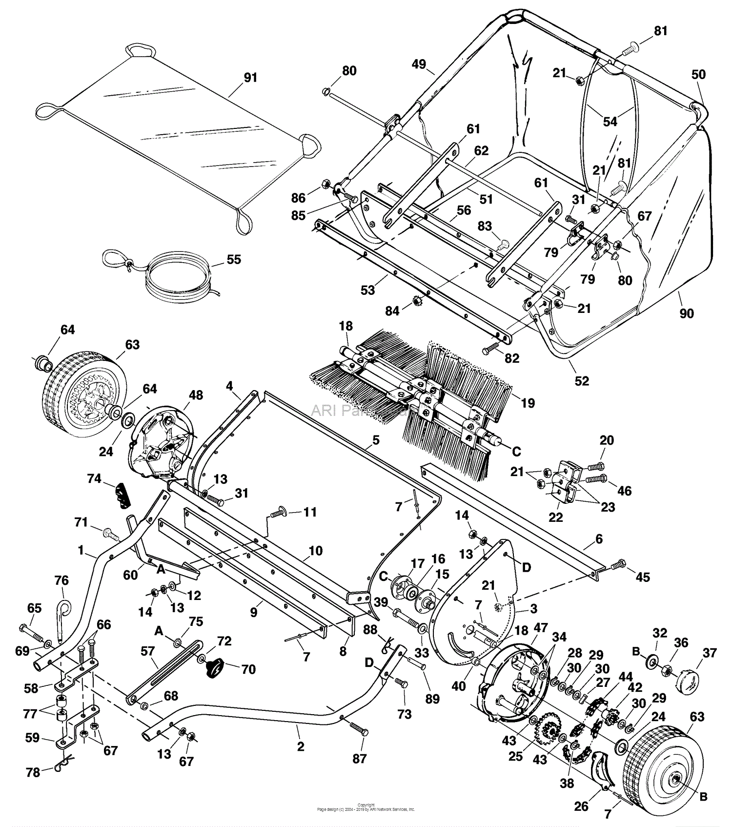 Husqvarna 32" Sweeper (953535201) (2001-01) Parts Diagram for High