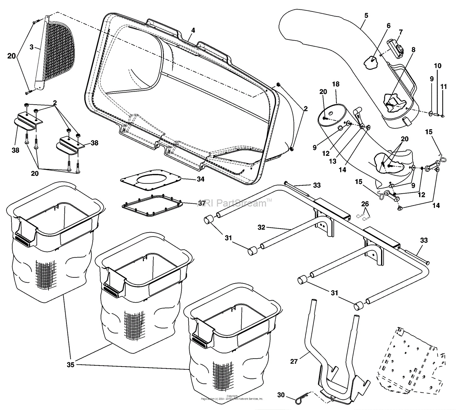 Husqvarna H 342 SG Grass Catcher (960730008) (2006-12) Parts Diagram ...