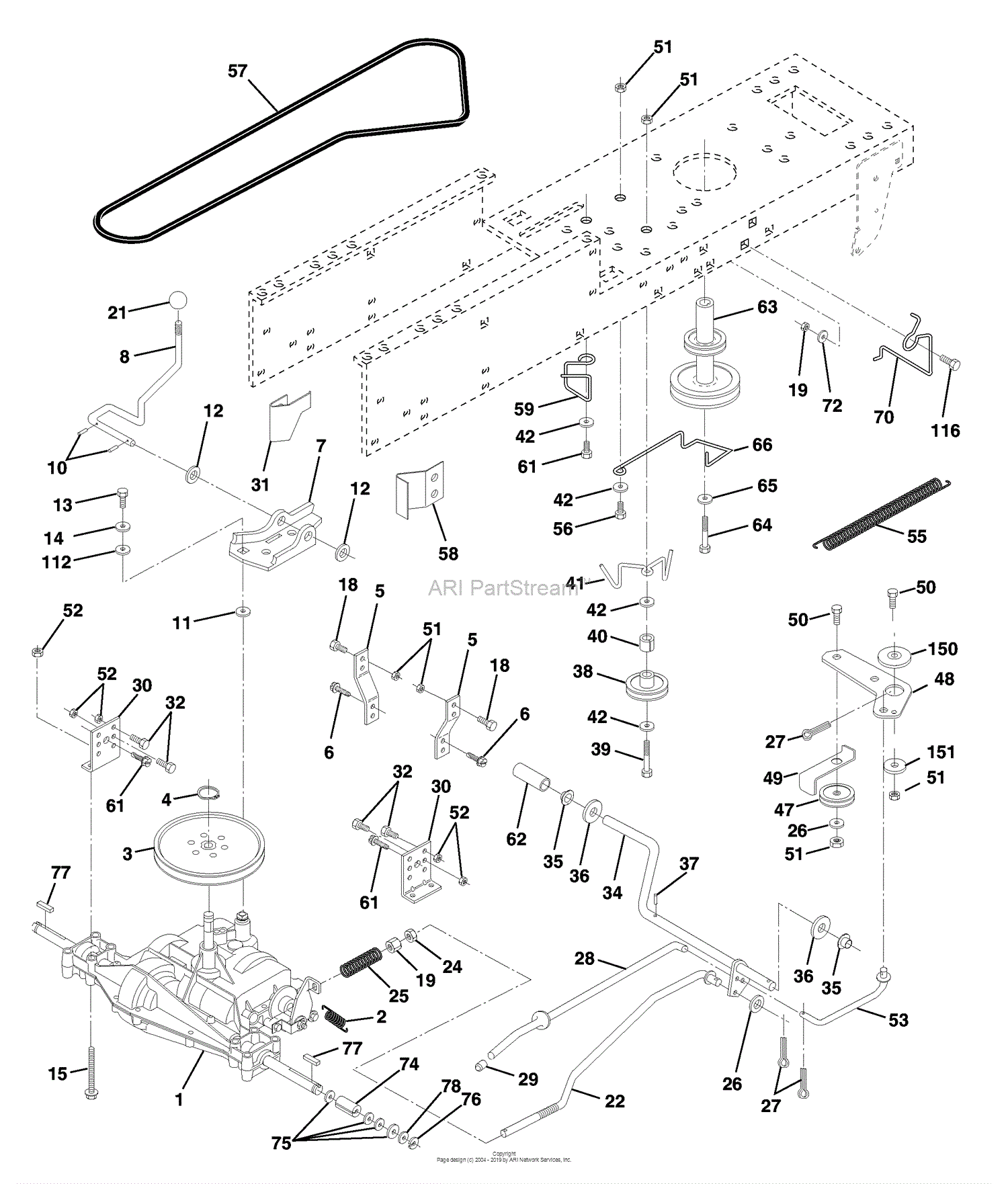 Husqvarna LT 120 (HCLT120B) (954140047) (1998-01) Parts Diagram for Drive