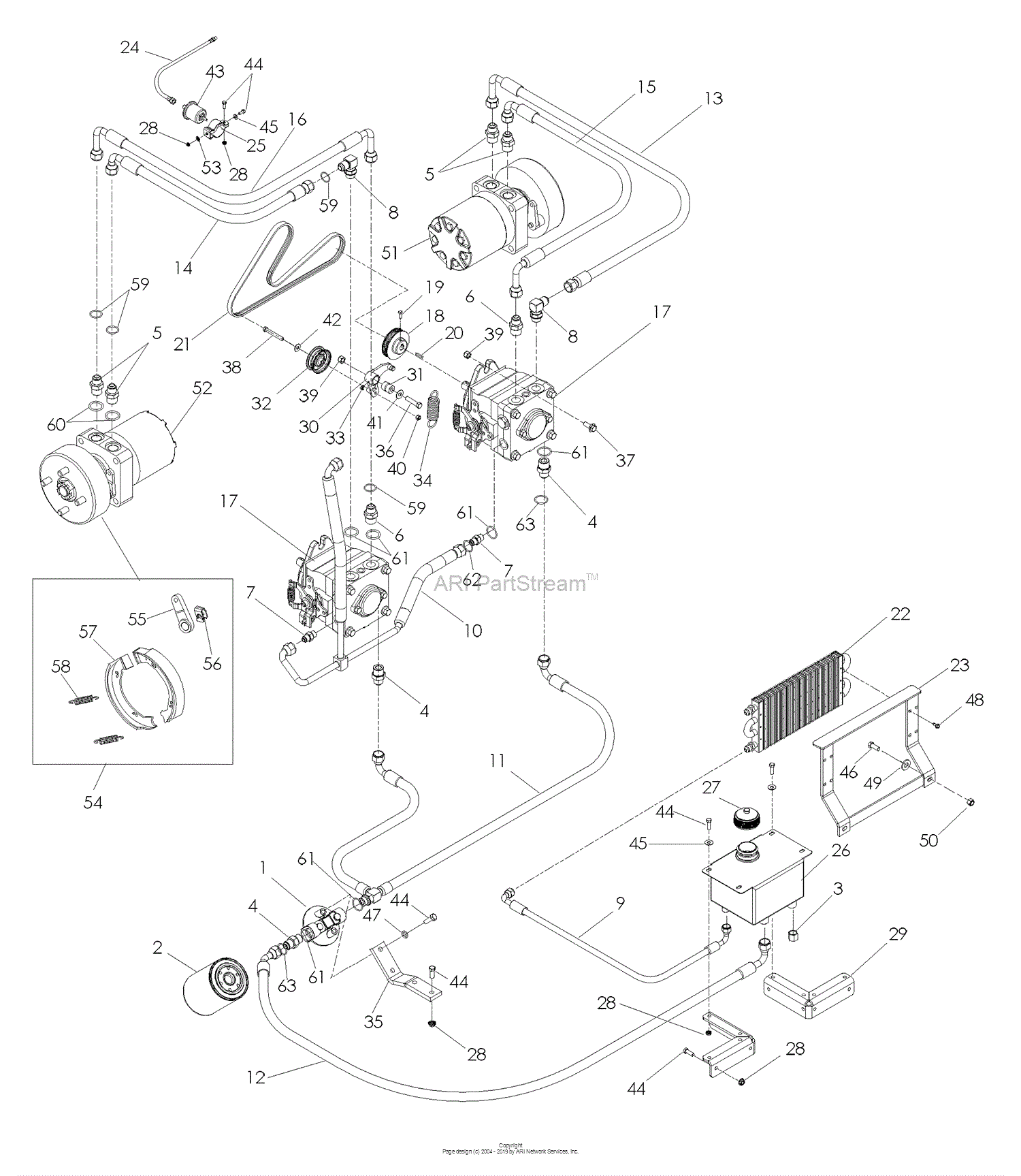 Husqvarna BZ 7234 D BF (968999370) Parts Diagram For Hydraulic Pump - Motor