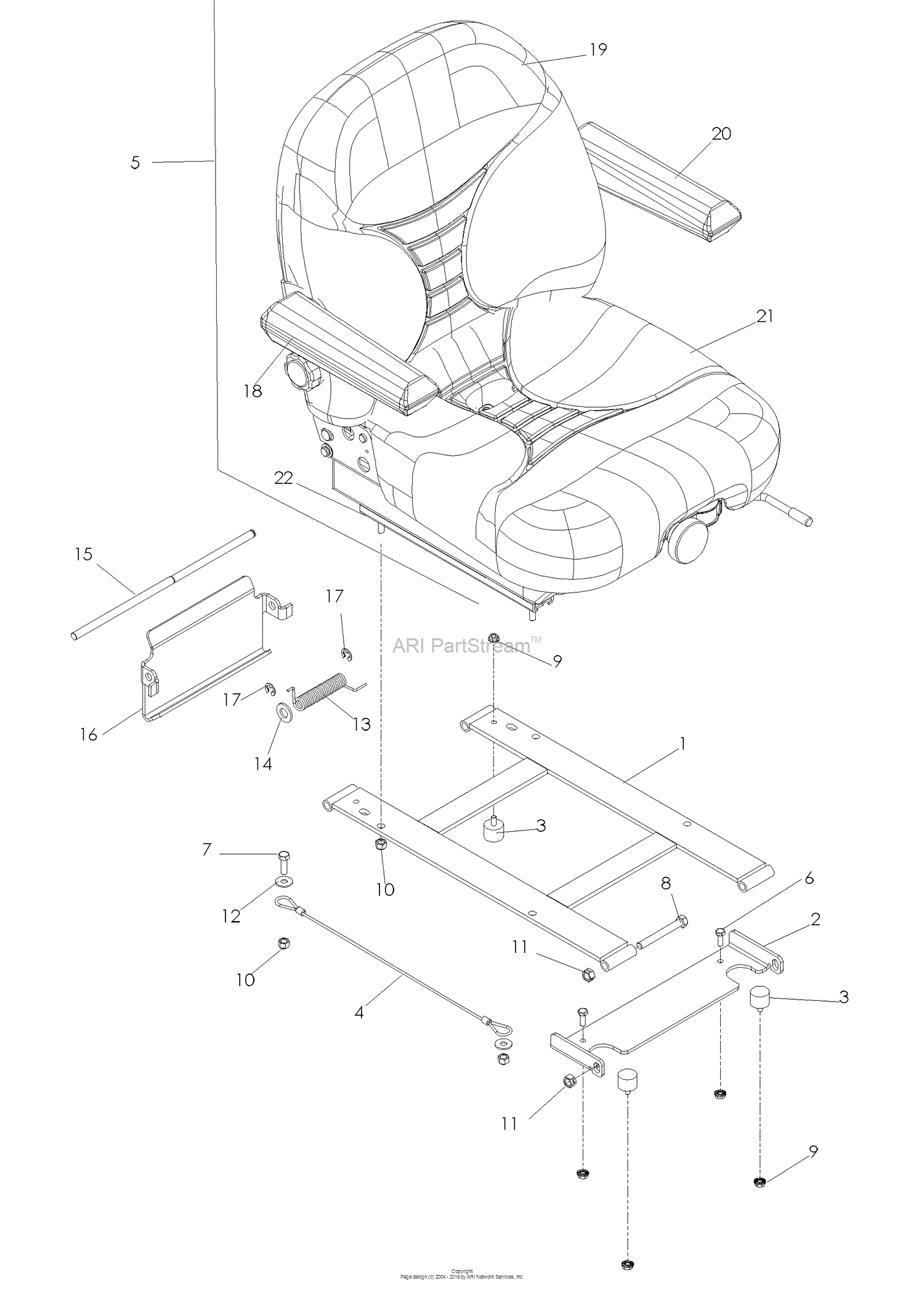 Husqvarna BZ 7234 D BF (968999370) Parts Diagram For Seat