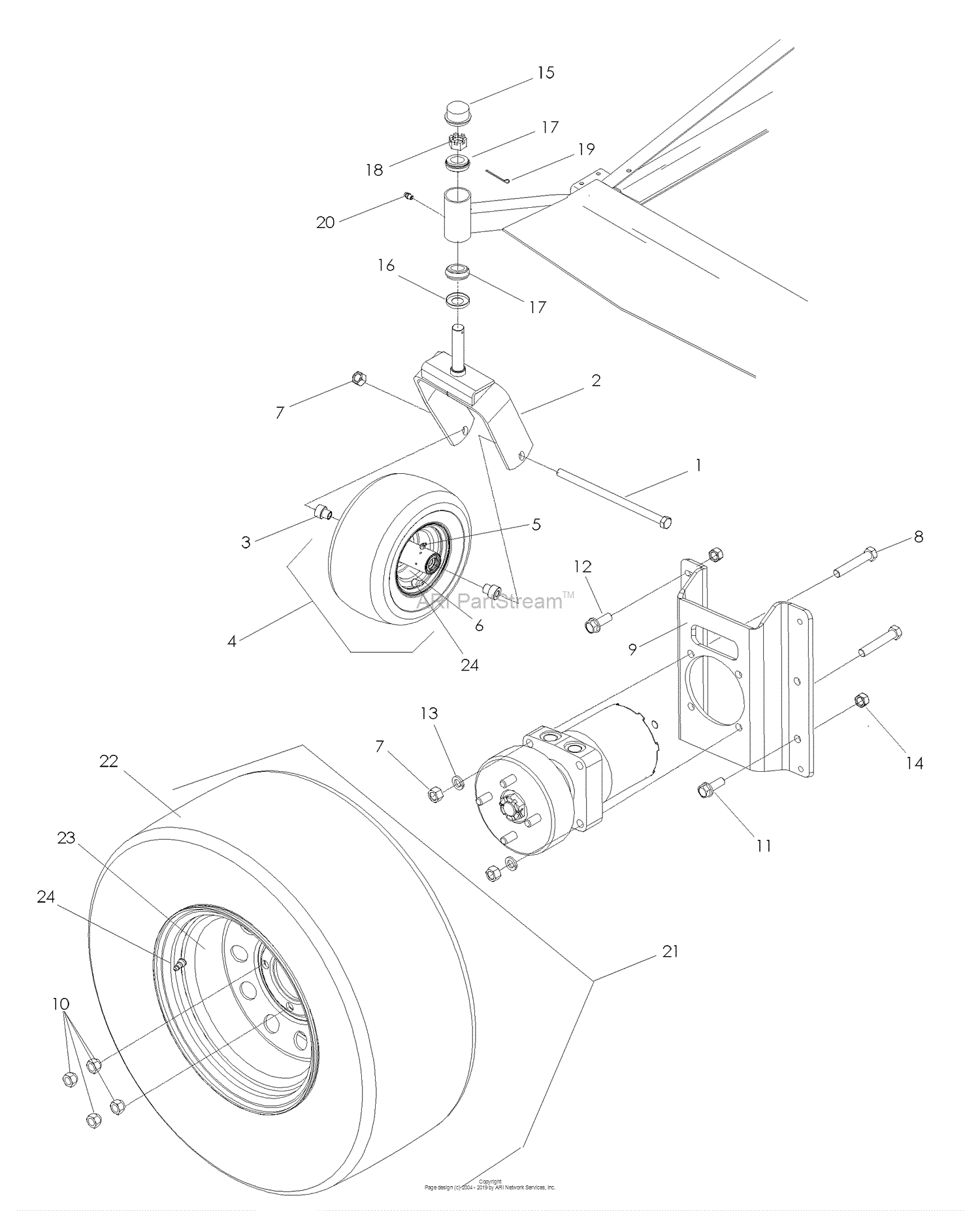 Husqvarna BZ 7234 D BF (968999370) Parts Diagram For Wheels And Tires