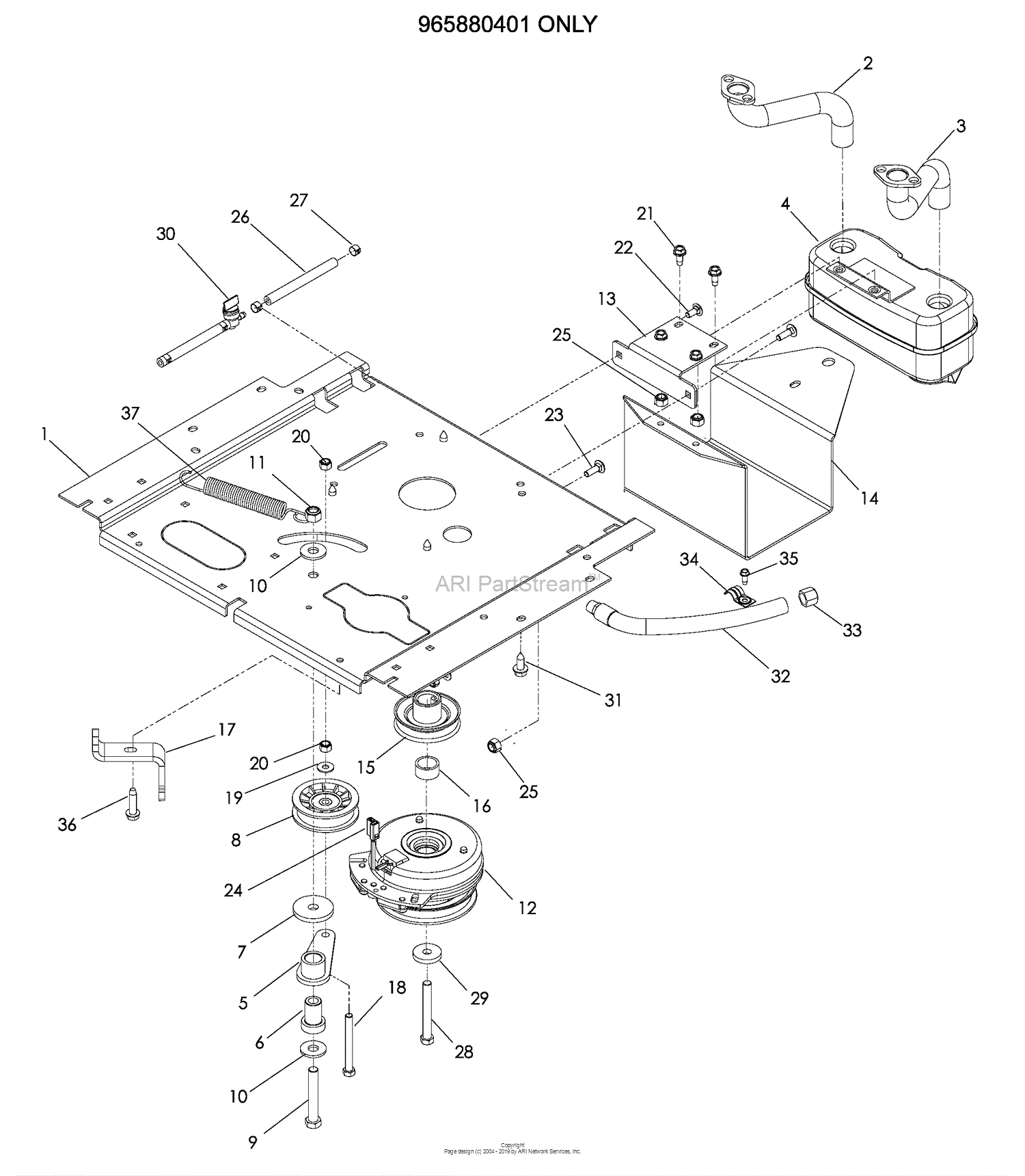 Husqvarna EZ 4824 (965880401) (2009-01) Parts Diagram for Engine Plate