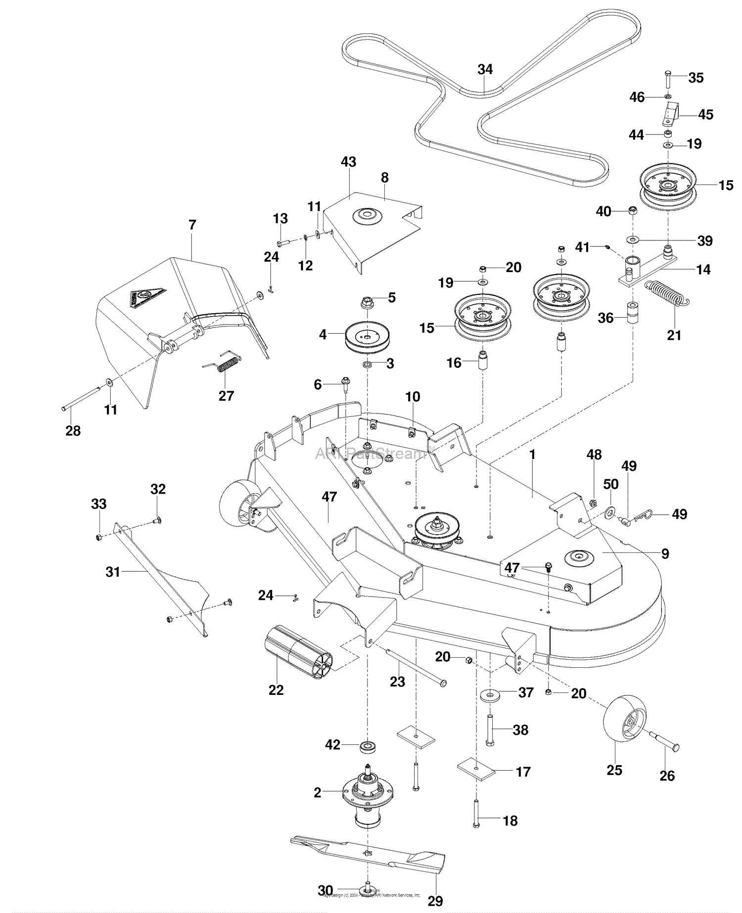 Husqvarna EZ 4824 BF (966582401) (201003) Parts Diagram for 48 Inch Deck