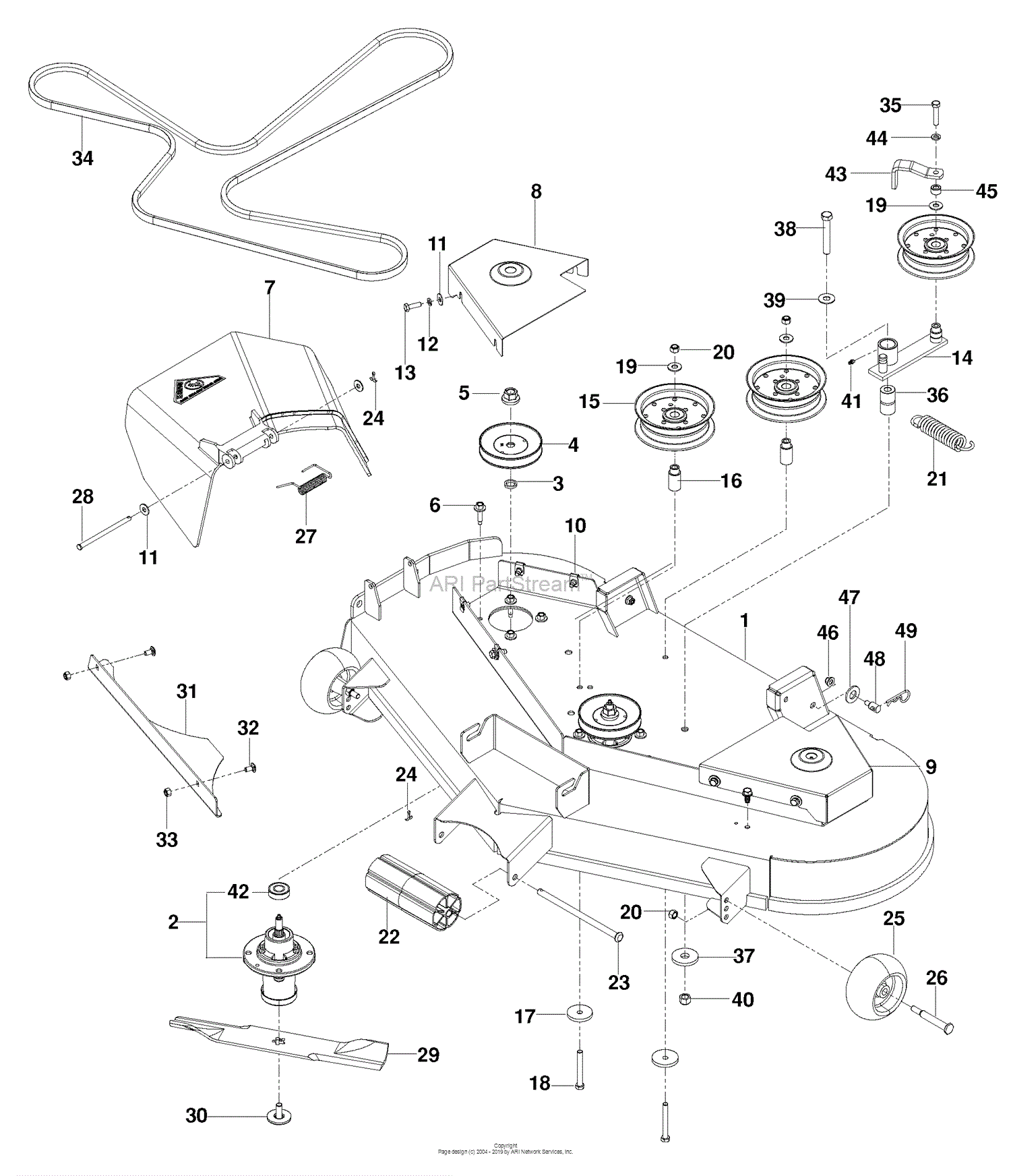 Husqvarna EZ 4824 K (966038201) (201006) Parts Diagram for 48" Deck
