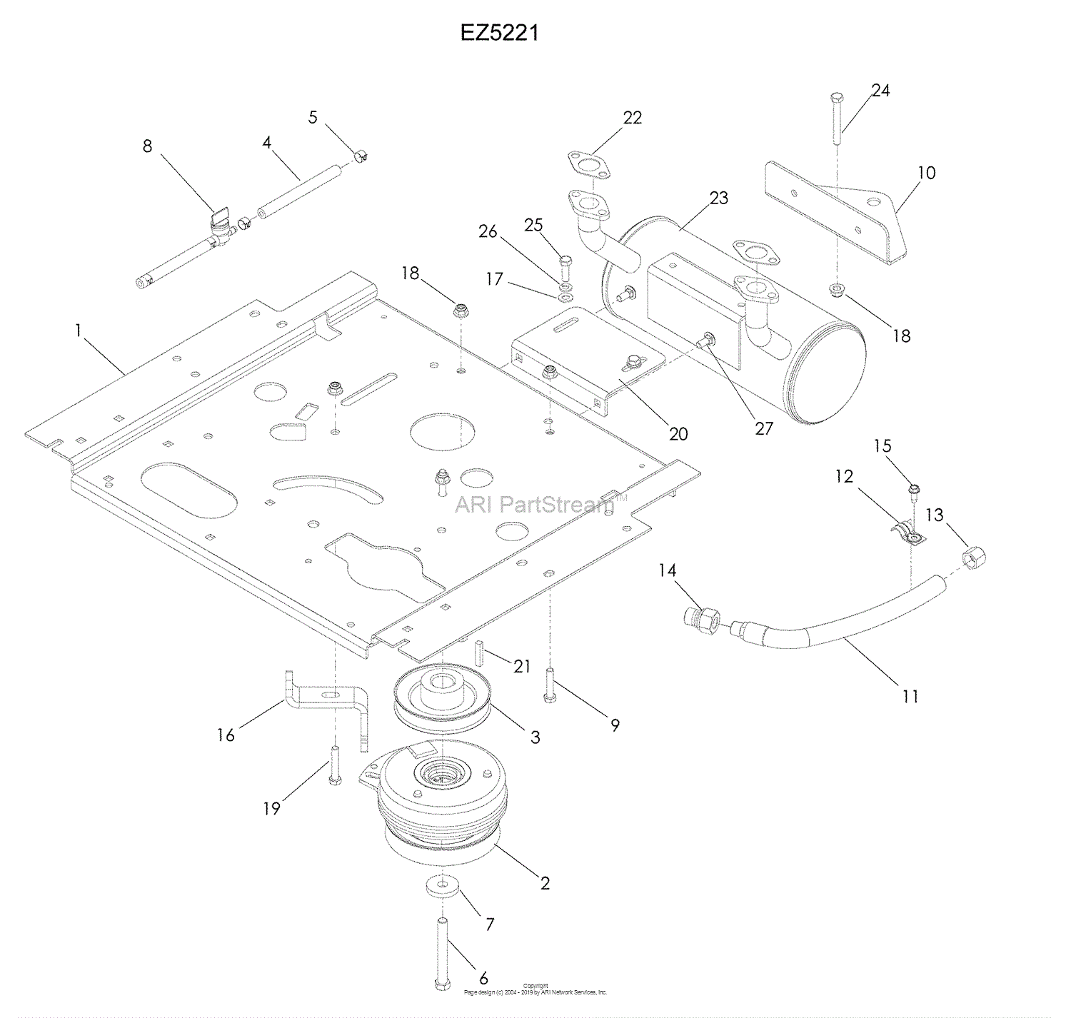 Husqvarna EZ 5221 (965880501) (2009-01) Parts Diagram for Engine Plate