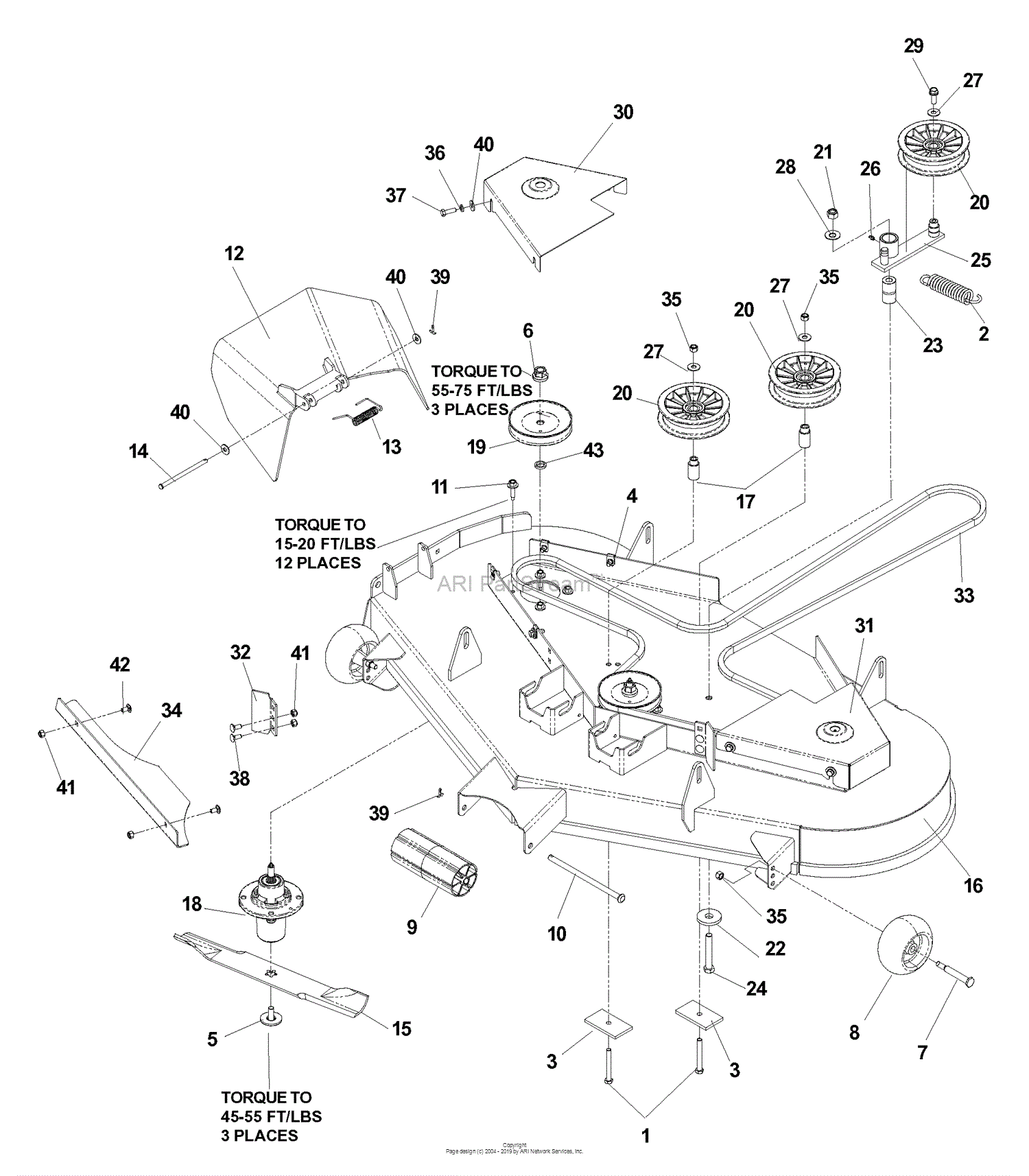 Husqvarna EZ 5221 KAA (968999292) (2006-06) Parts Diagram for Deck ...