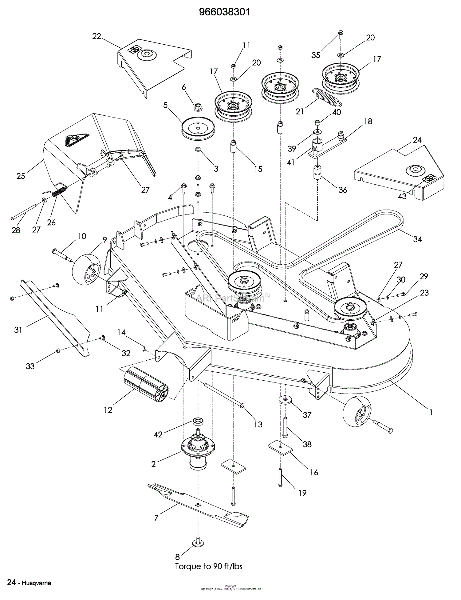 Husqvarna EZ 5224 (966038301) (2009-01) Parts Diagram for 52