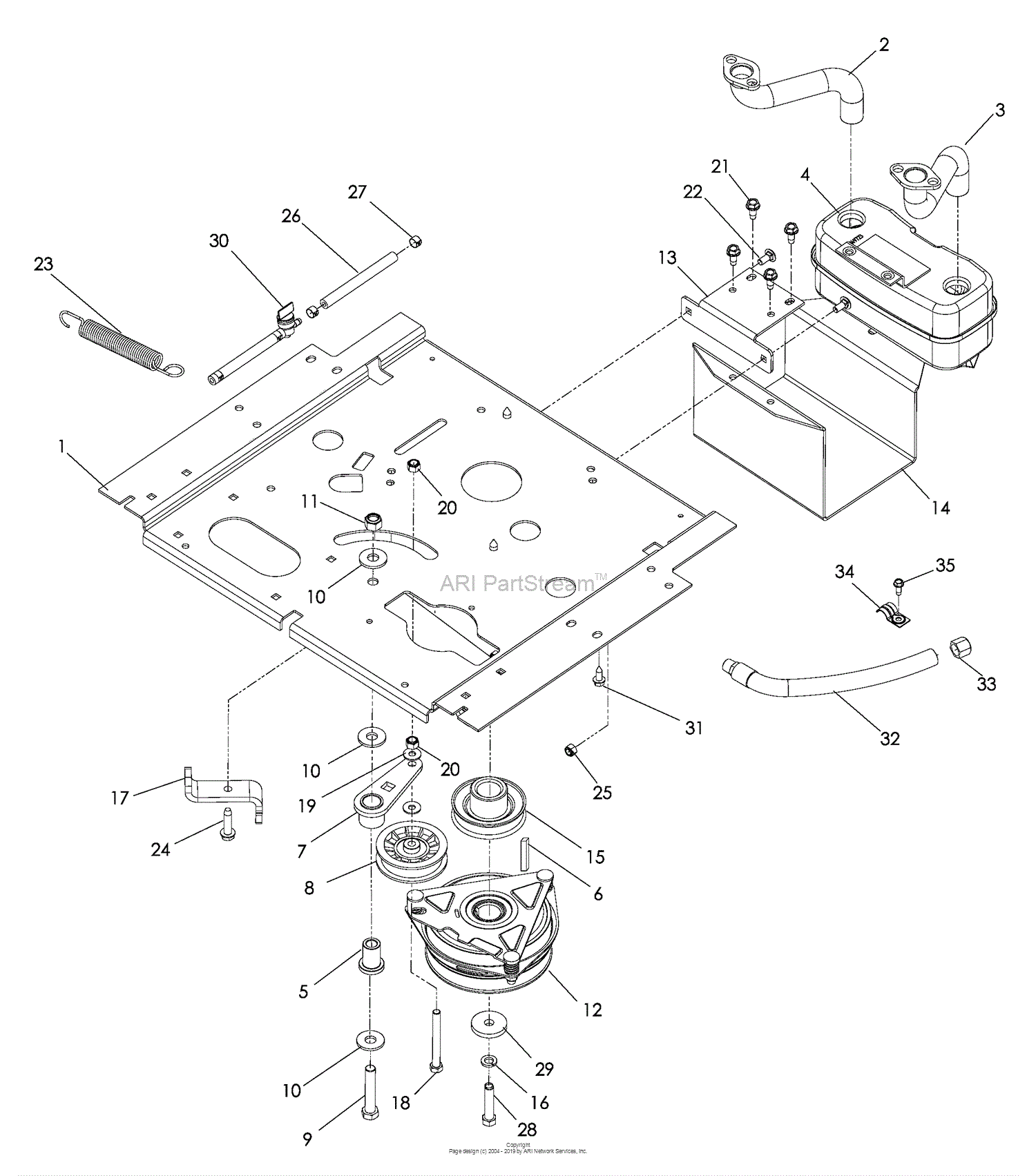 Husqvarna EZ 5224 (966038301) (2009-01) Parts Diagram for Engine Plate