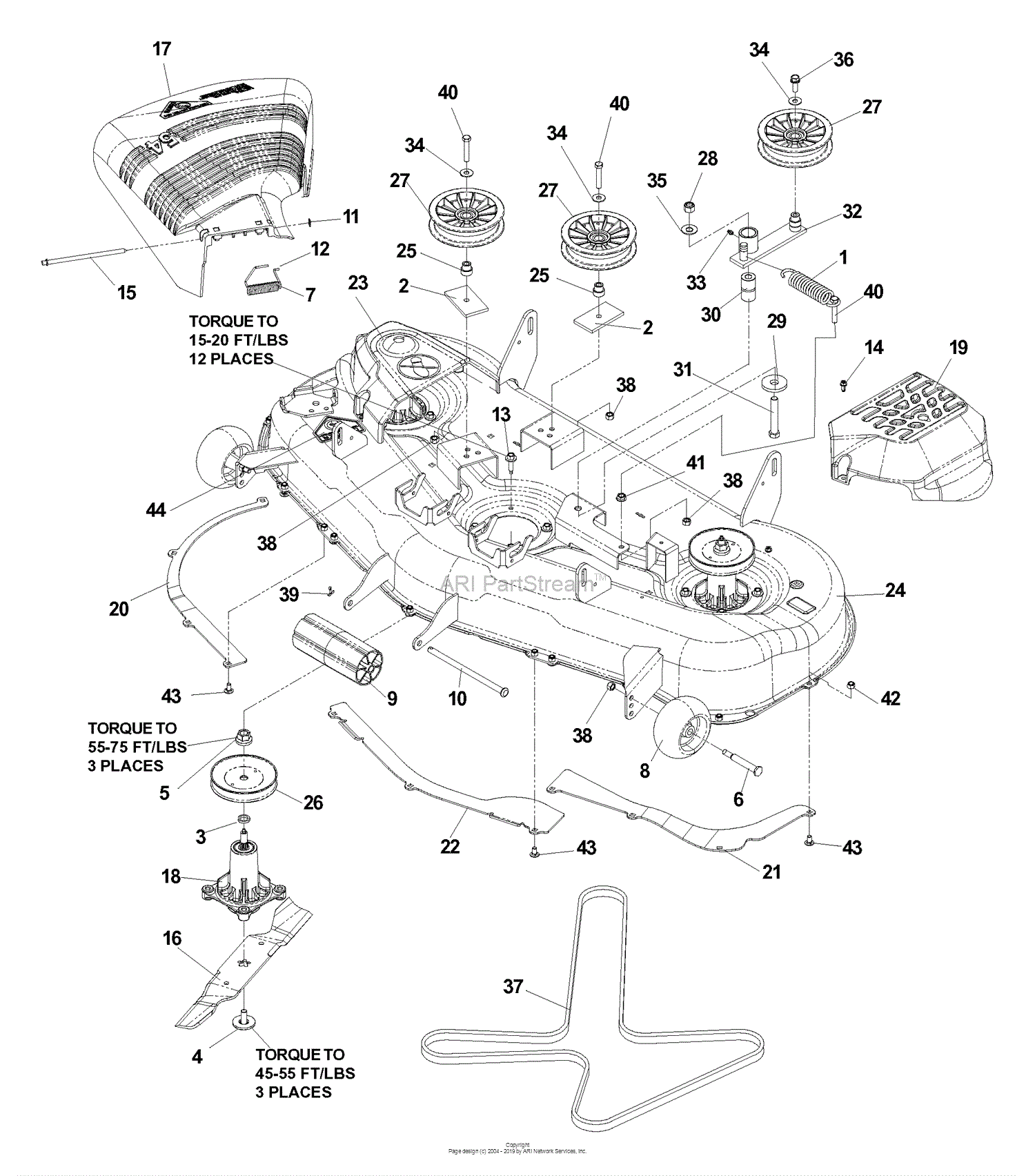 Husqvarna EZ 5426 BI (968999514) (2006-06) Parts Diagram for Deck 