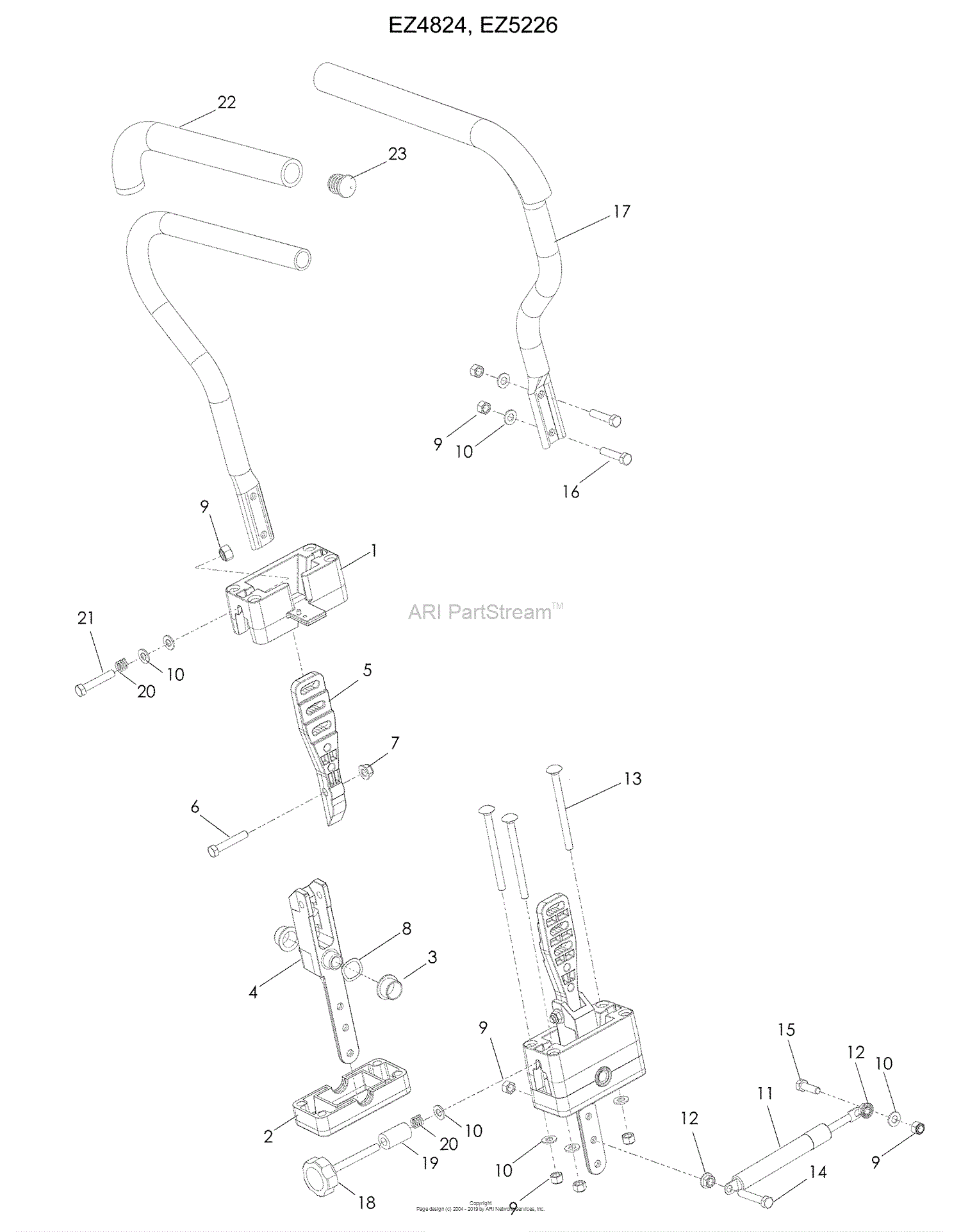 Husqvarna EZ4824 (965880401) (2009-01) Parts Diagram for Steering