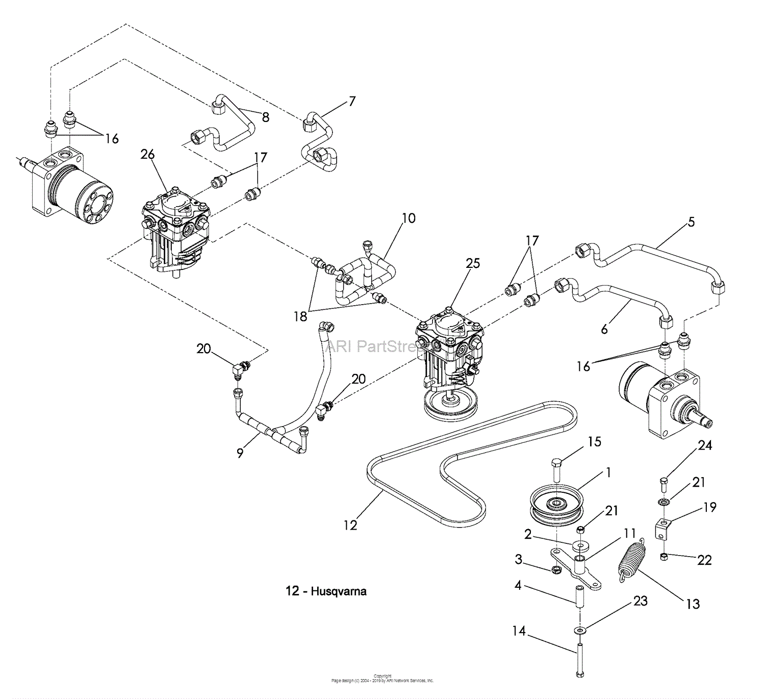 Husqvarna EZF 3417 (965879301) (2008-09) Parts Diagram for Hydraulic ...