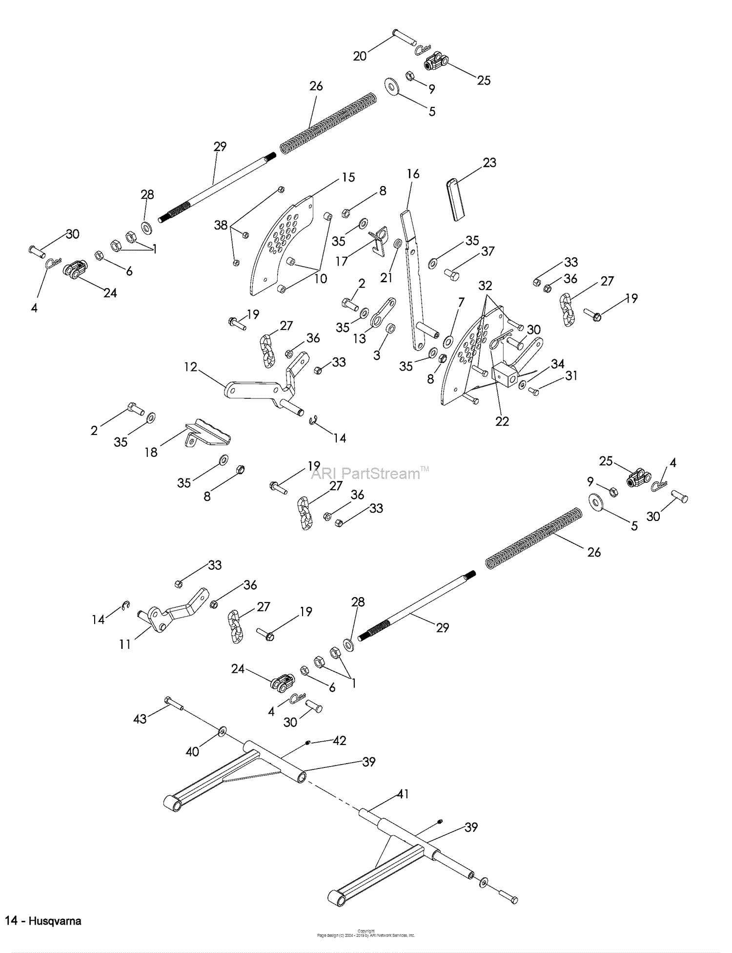 Husqvarna EZF 3417 (965879301) (2008-09) Parts Diagram for Mower Lift ...