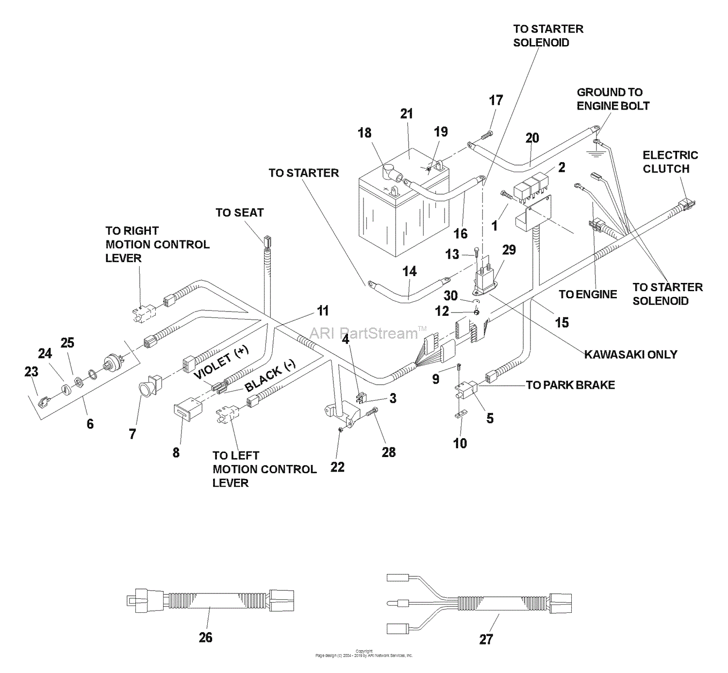 Husqvarna iZ 4818 KAA (968999205) (2004-08) Parts Diagram for Wiring Assembly