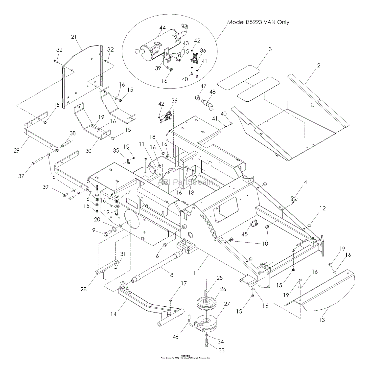 Husqvarna Iz 4821 (968999705) (2007-09) Parts Diagram For Chassis   Frame