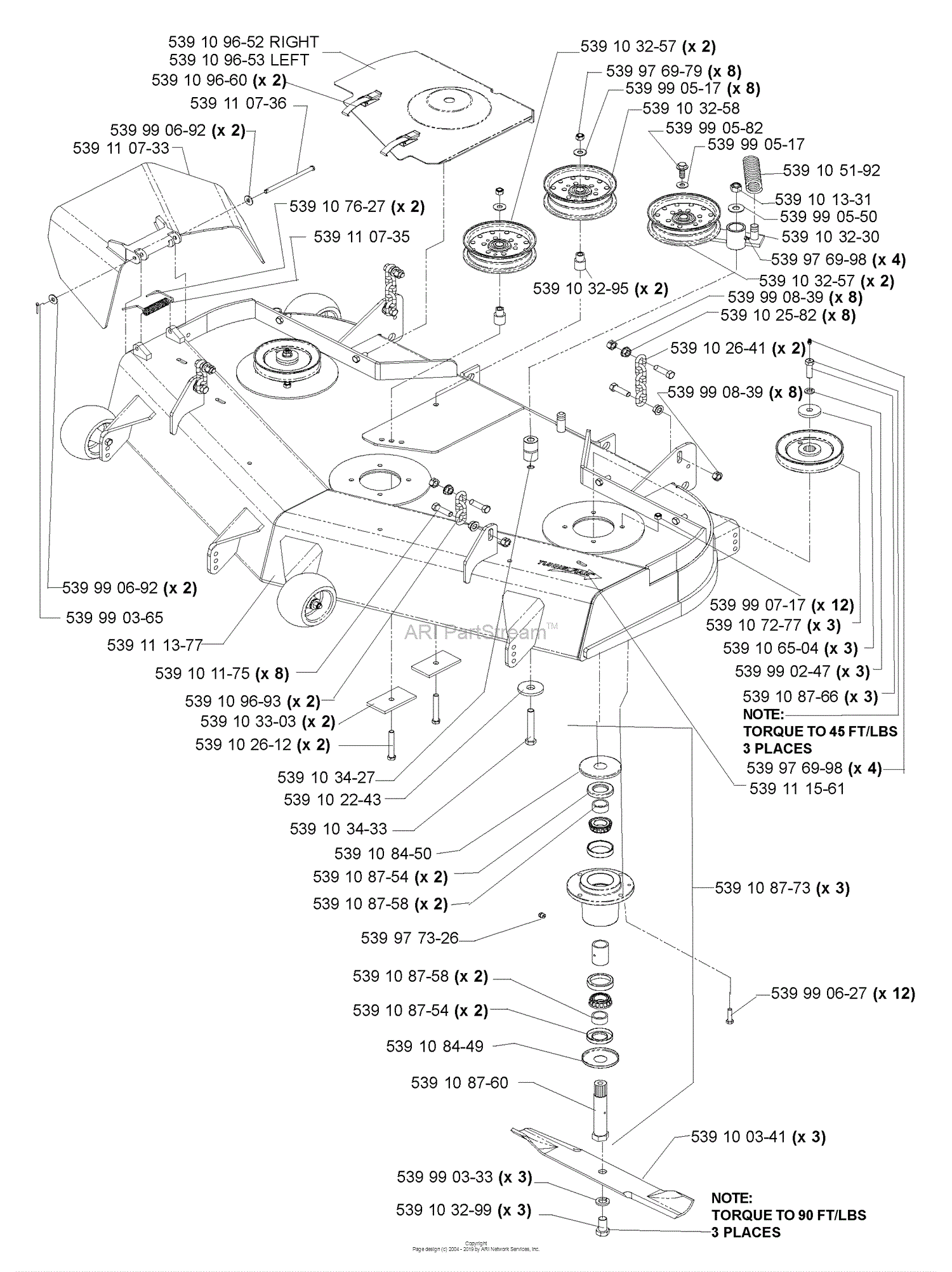 Husqvarna iZ 5223 (968999258) (2005-03) Parts Diagram for Deck Assembly ...