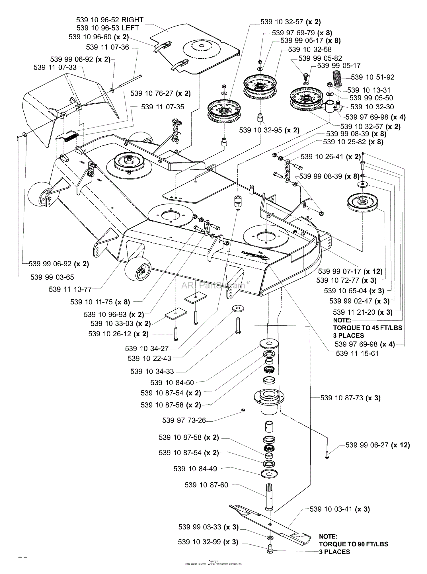 Husqvarna iZ 5225 TSPKOA (2006-02) Parts Diagram for Deck Assembly 52 ...