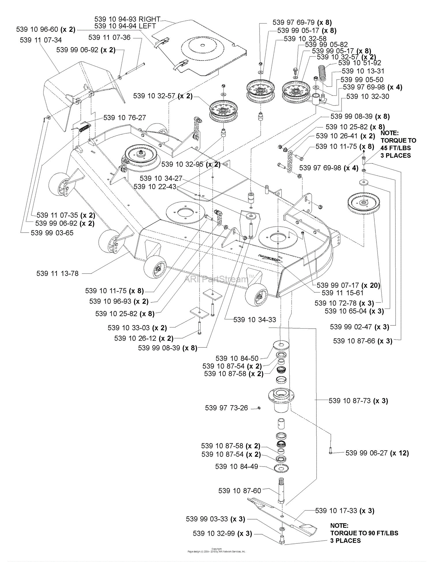 Husqvarna iZ 6123 (968999259) (2005-03) Parts Diagram for Deck Assembly ...