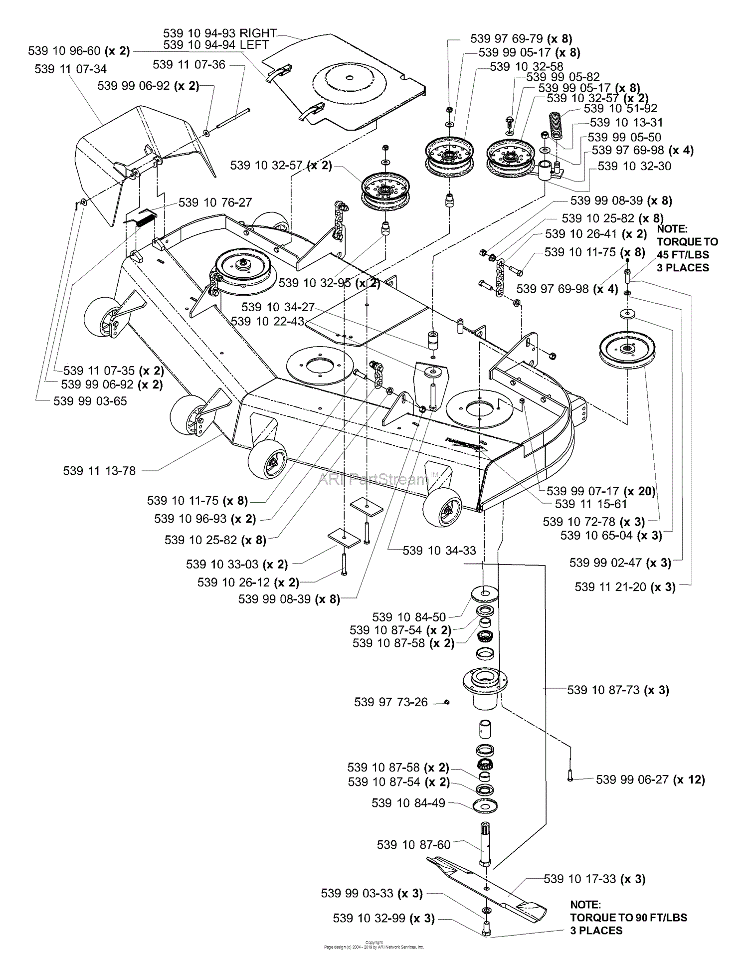 Husqvarna iZ 6125 TKOA (2006-02) Parts Diagram for Deck Assembly 61 ...