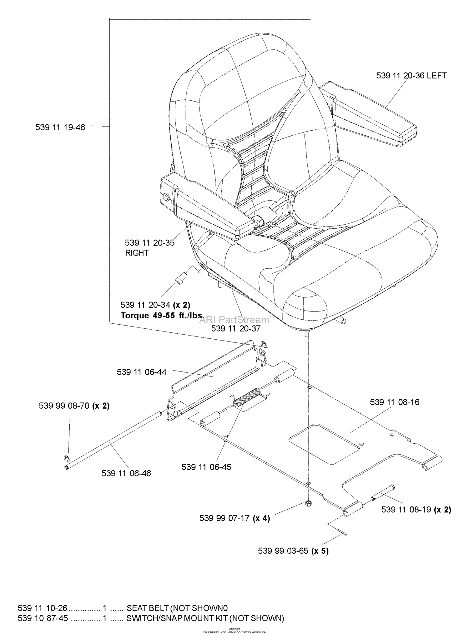 Husqvarna LZ 6127 TKOA (968999271) (2007-02) Parts Diagram for Seat ...