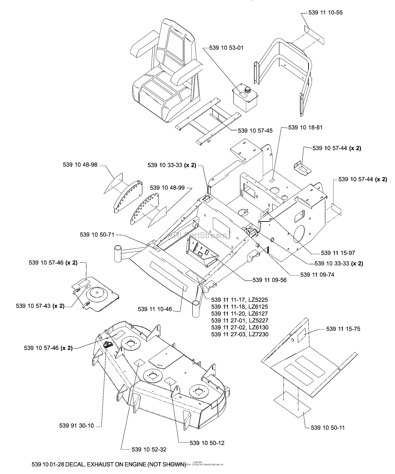 Husqvarna LZ 6130 TXPKOA (968999311) (2006-04) Parts Diagram for Decal ...