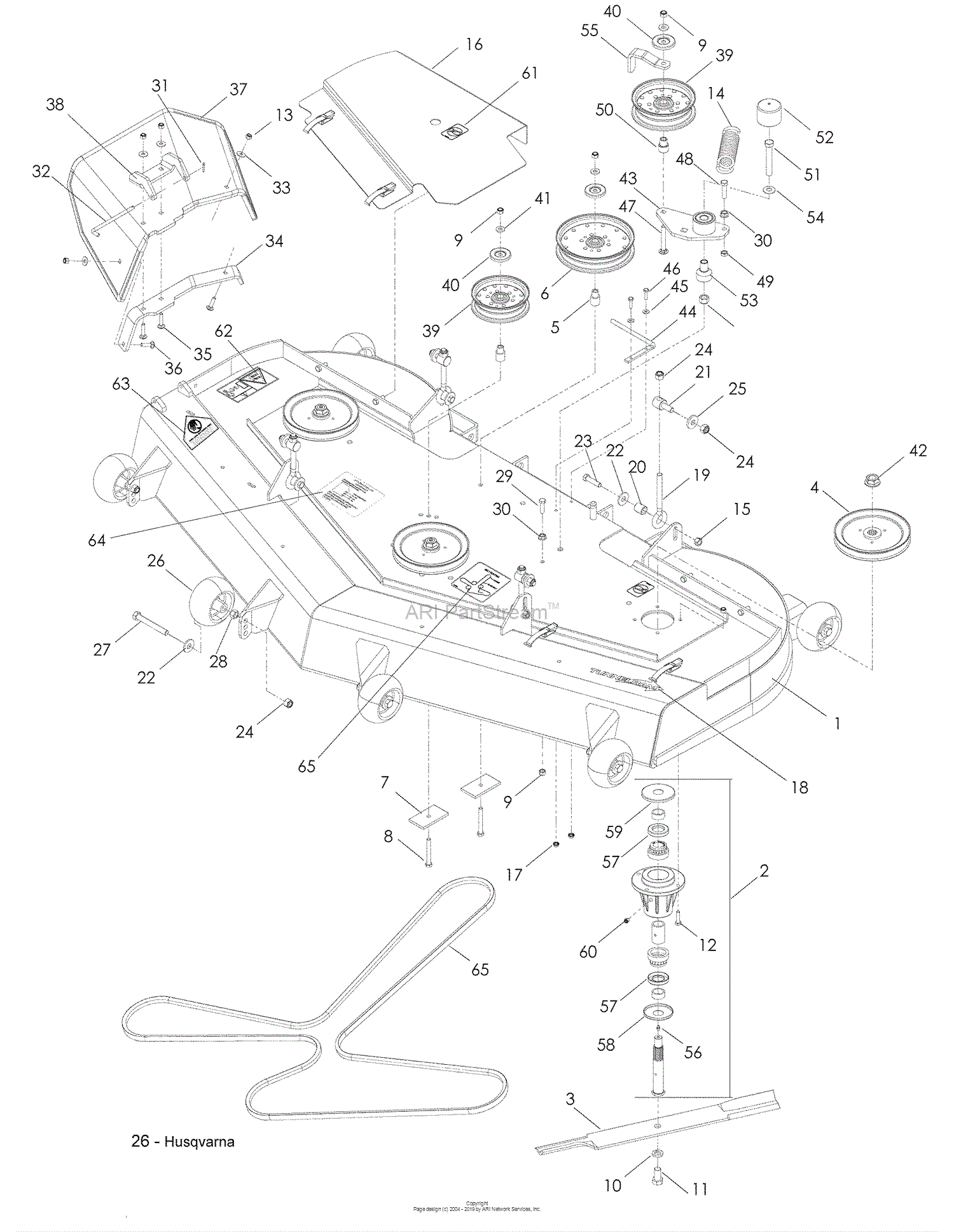 Husqvarna LZ 7230 (968999676) (2008-12) Parts Diagram for 72 Inch Deck