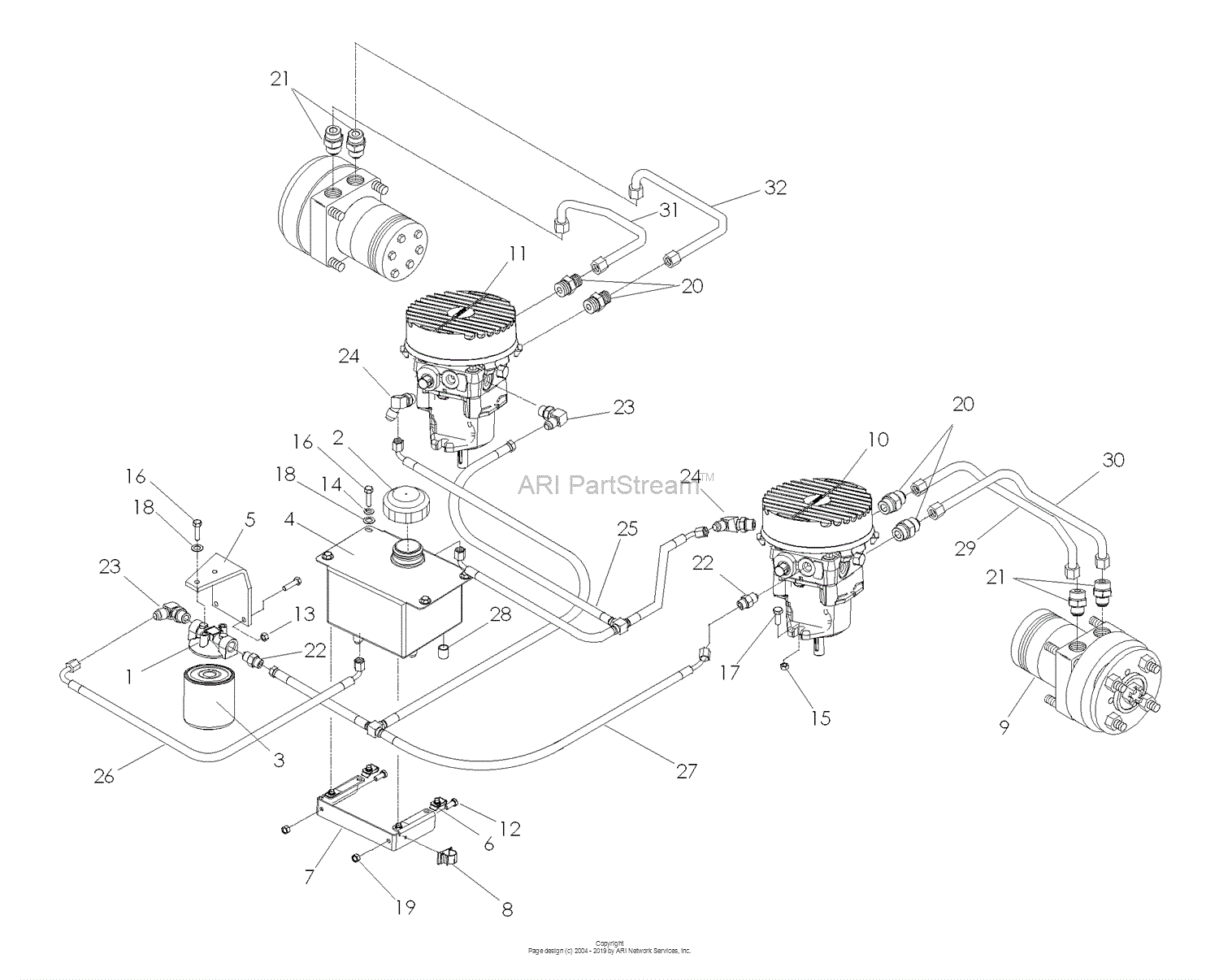 Husqvarna LZ25 (968999772) (2008-01) Parts Diagram for Hydraulic Pump-Motor